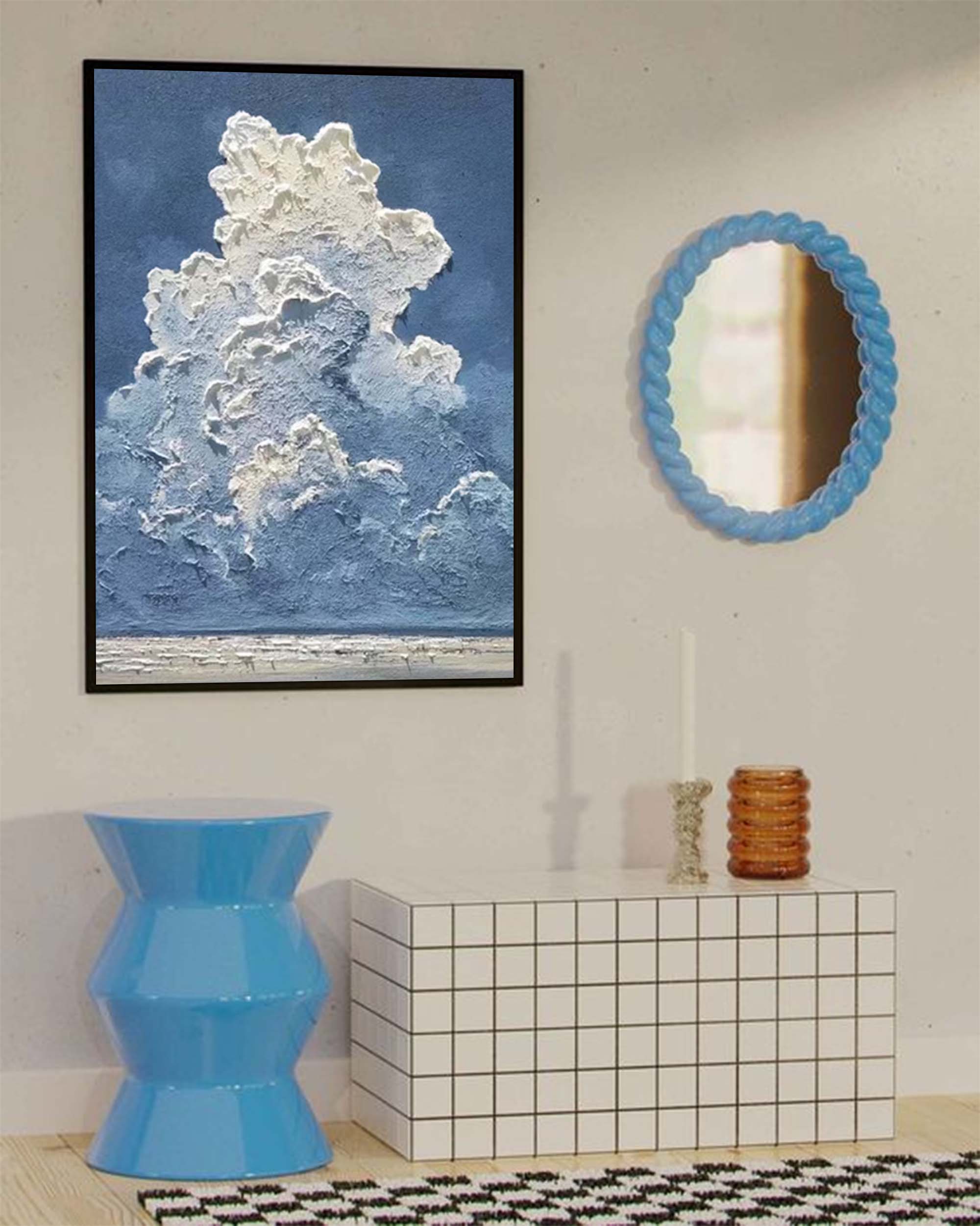 Wallart Clouds in Motion: Textured Sky Art