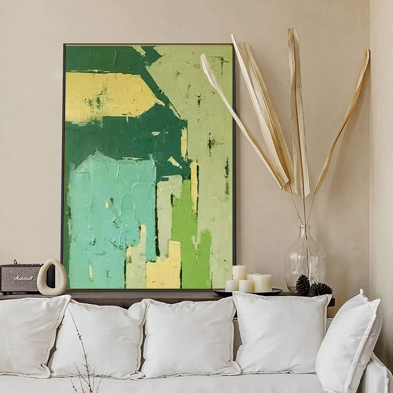Wallart Green Toned Abstract Textured Art