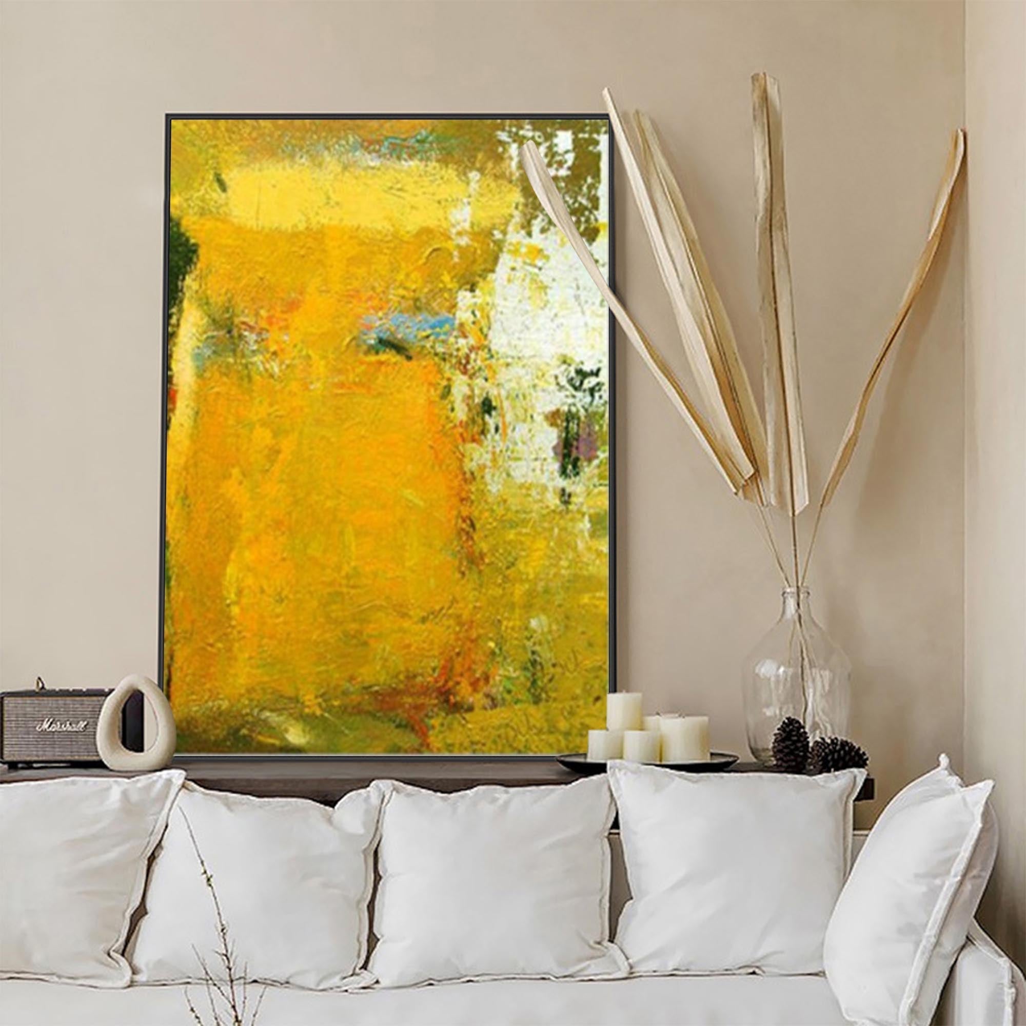 Wallart Golden Abstract Textured Canvas