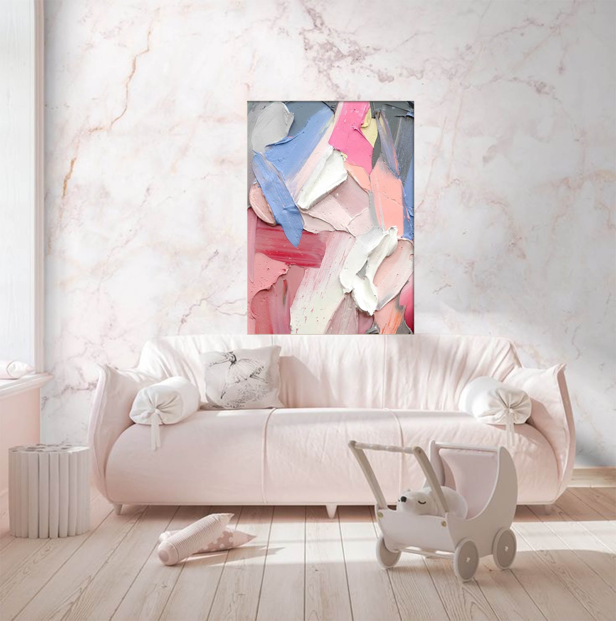 Wallart Textured Abstract Palette Knife Canvas Art