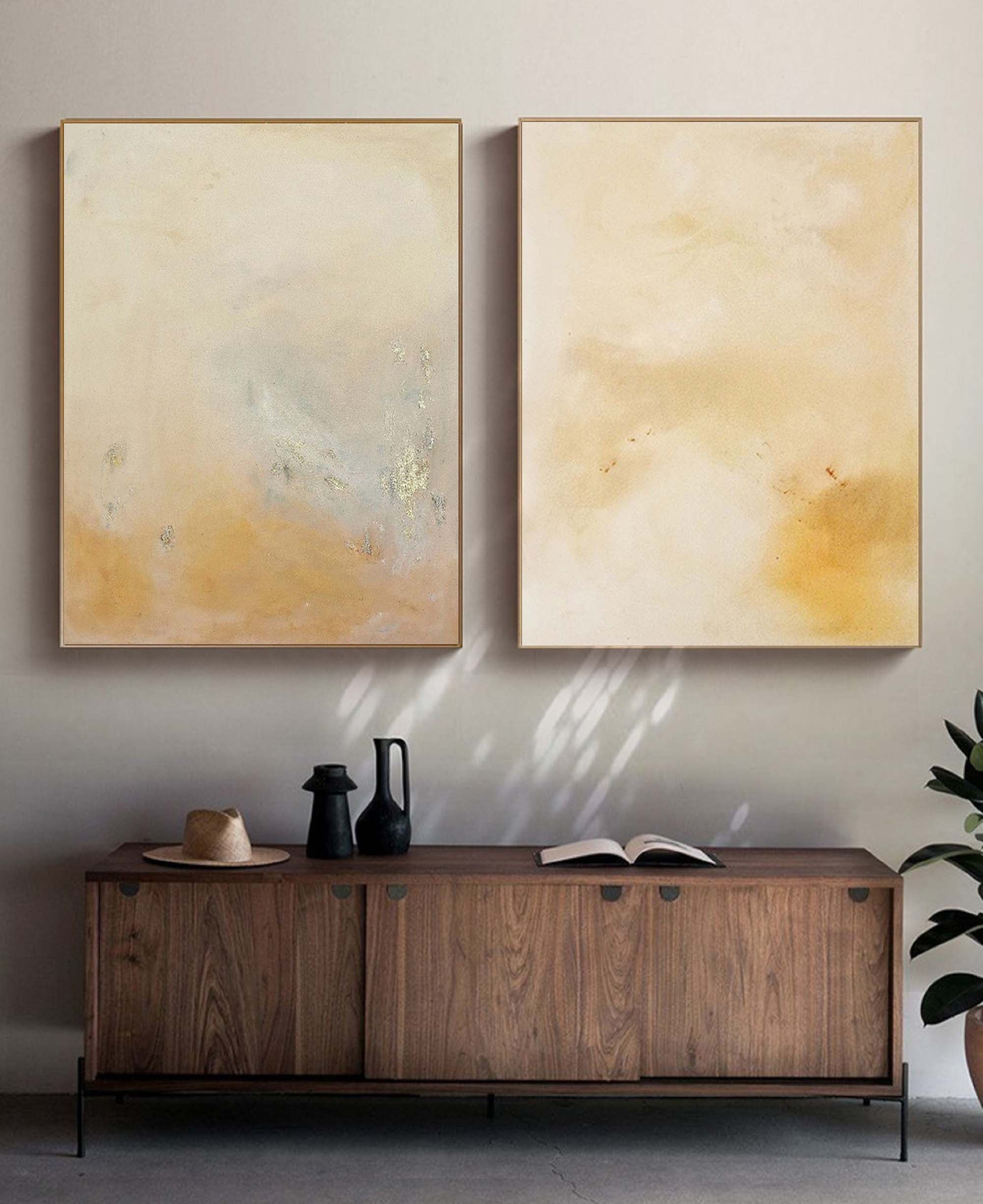 Wallart Neutral Abstract Canvas Art Set