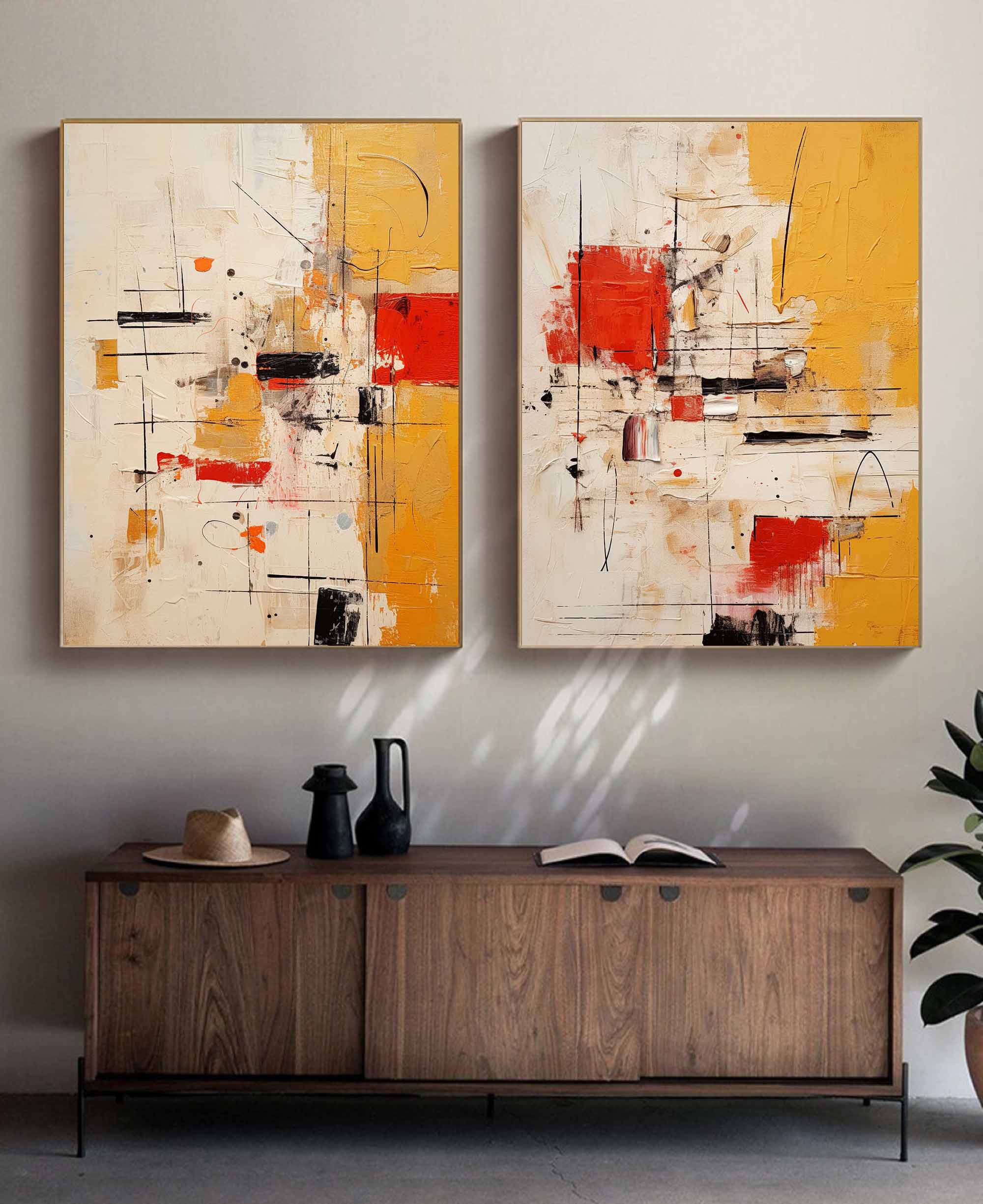 Wallart Geometric Abstract Art Duo Set