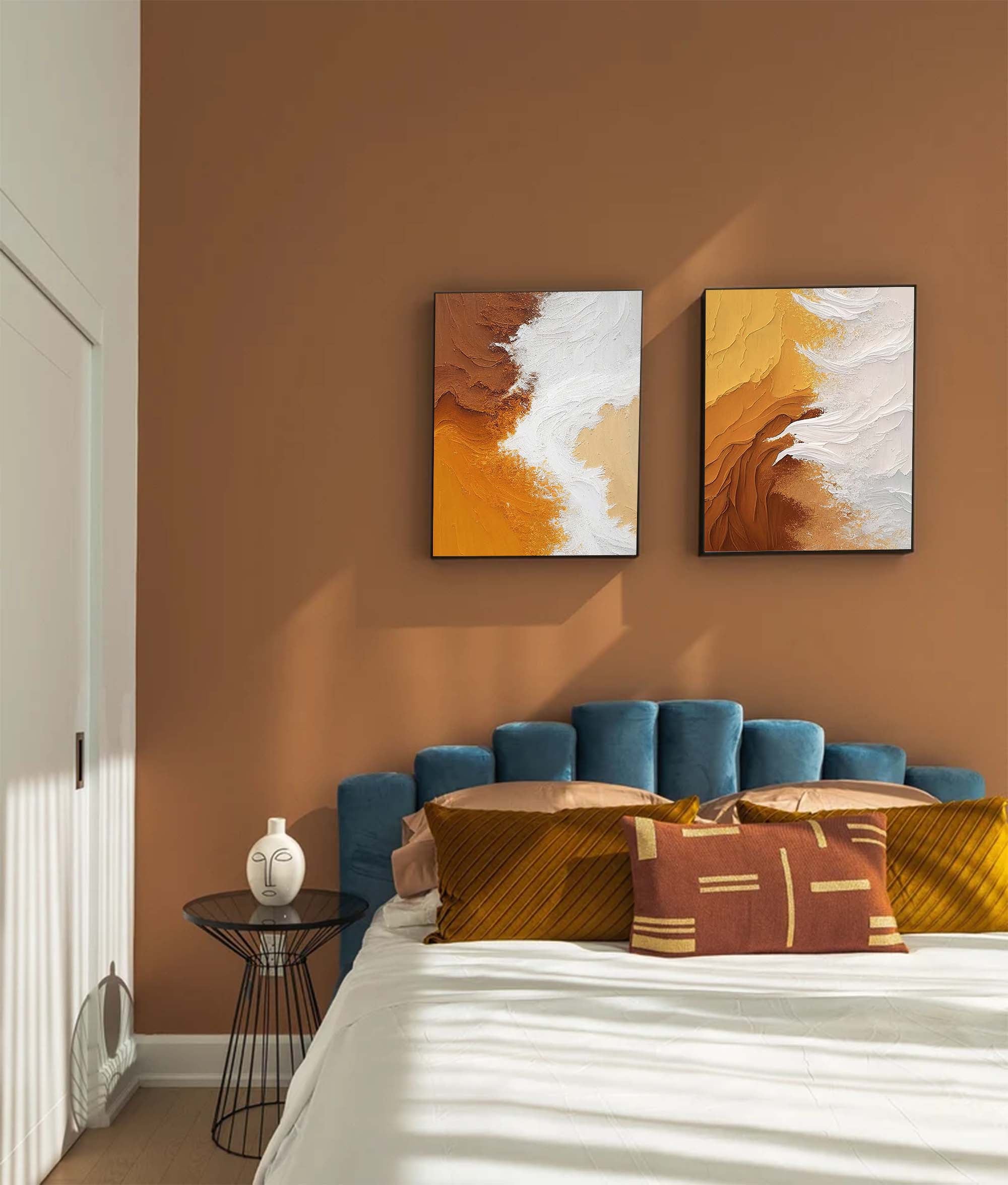 Wallart Earth Tones Textured Art Set