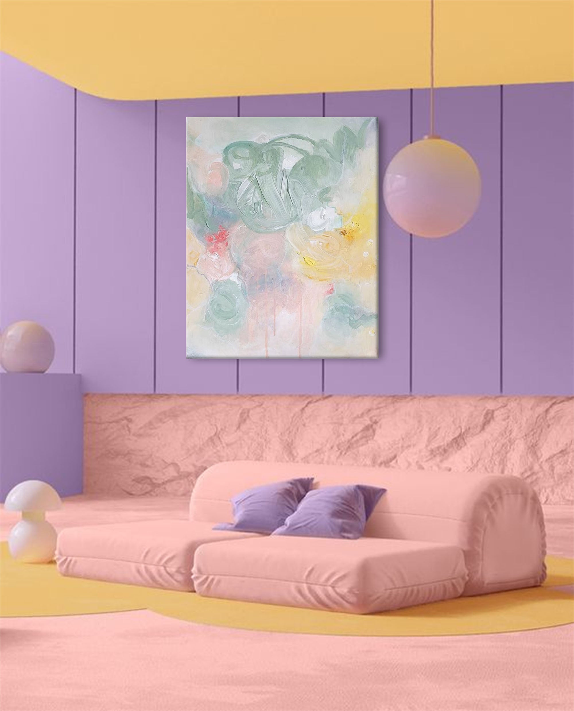 Wallart Soft Whispers: Pastel Abstract Flow