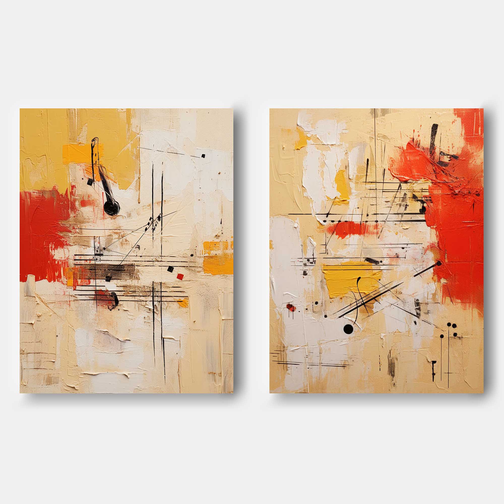Wallart Vibrant Abstract Geometric Set