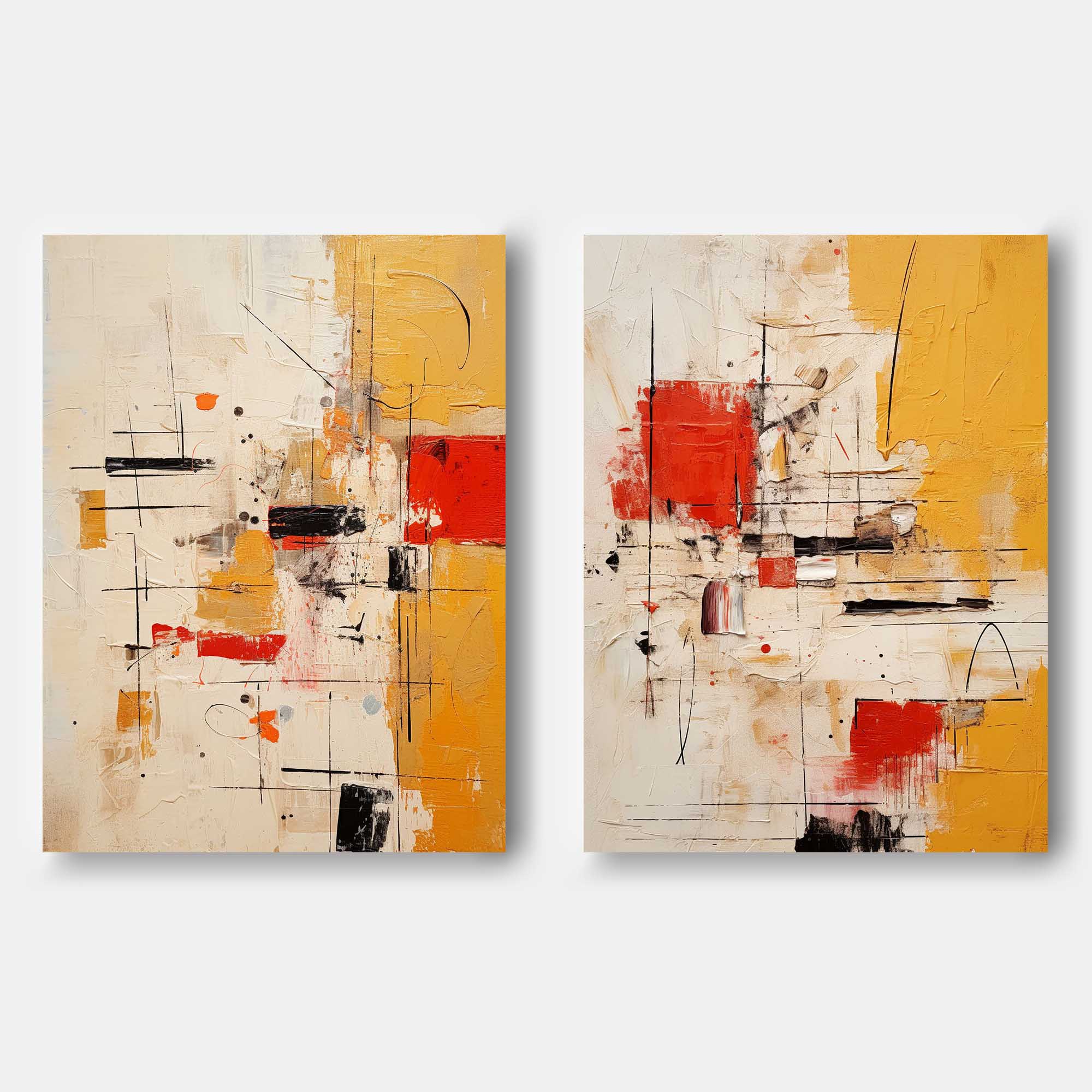 Wallart Geometric Abstract Art Duo Set