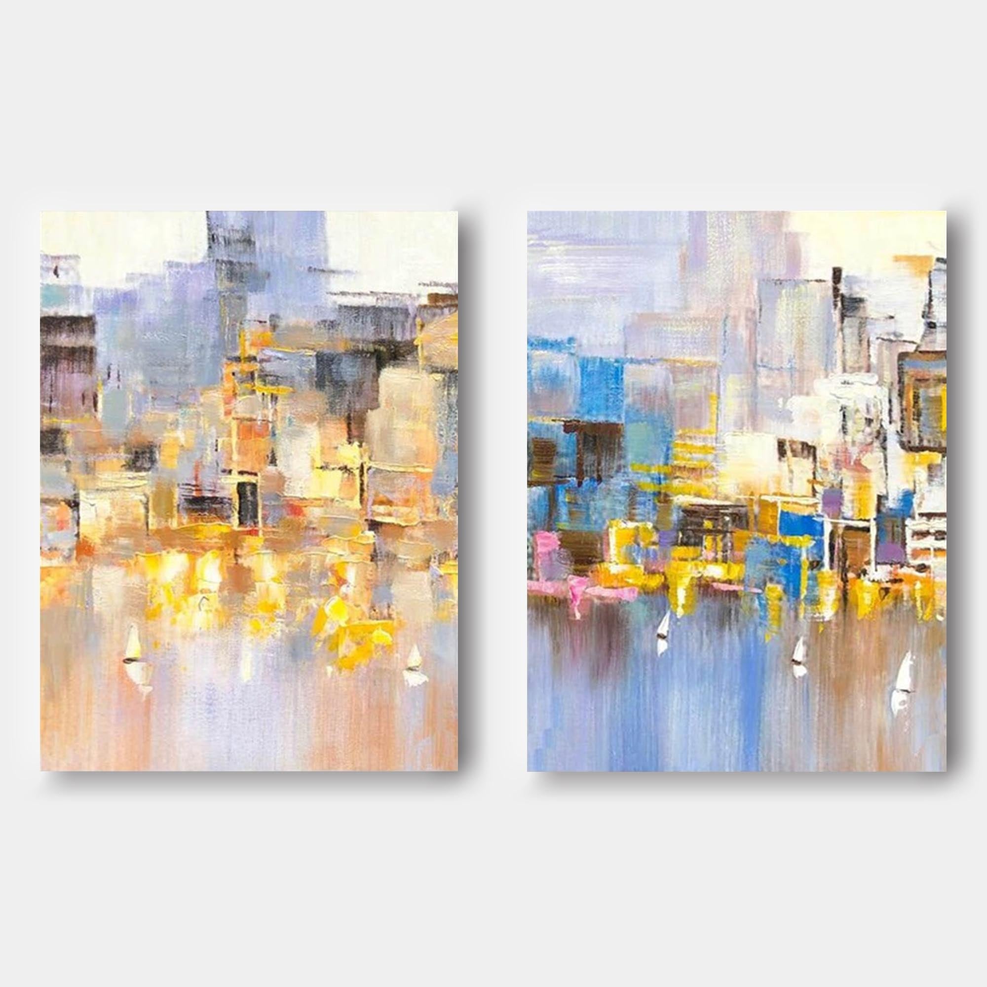 Wallart Cityscape Duo Abstract Oil Art