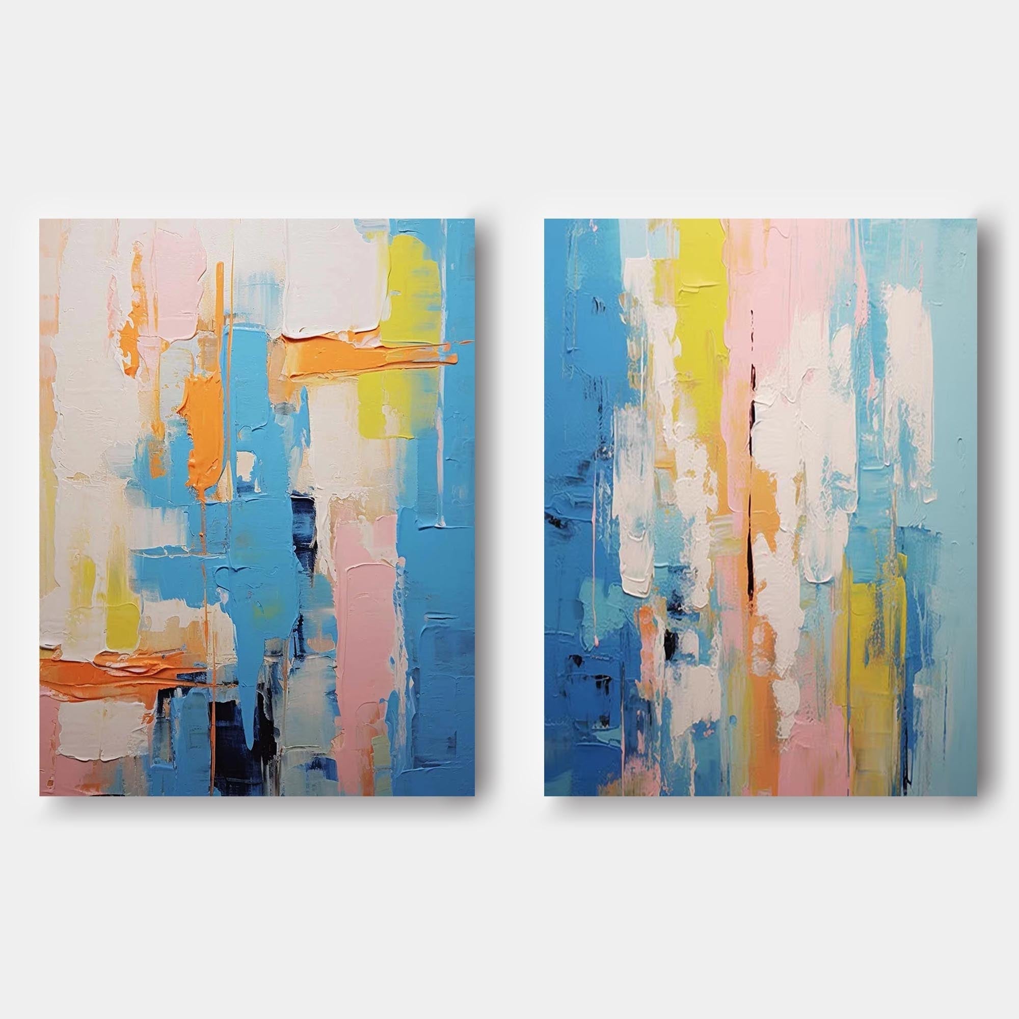 Wallart Vibrant Abstract Blue Art Set