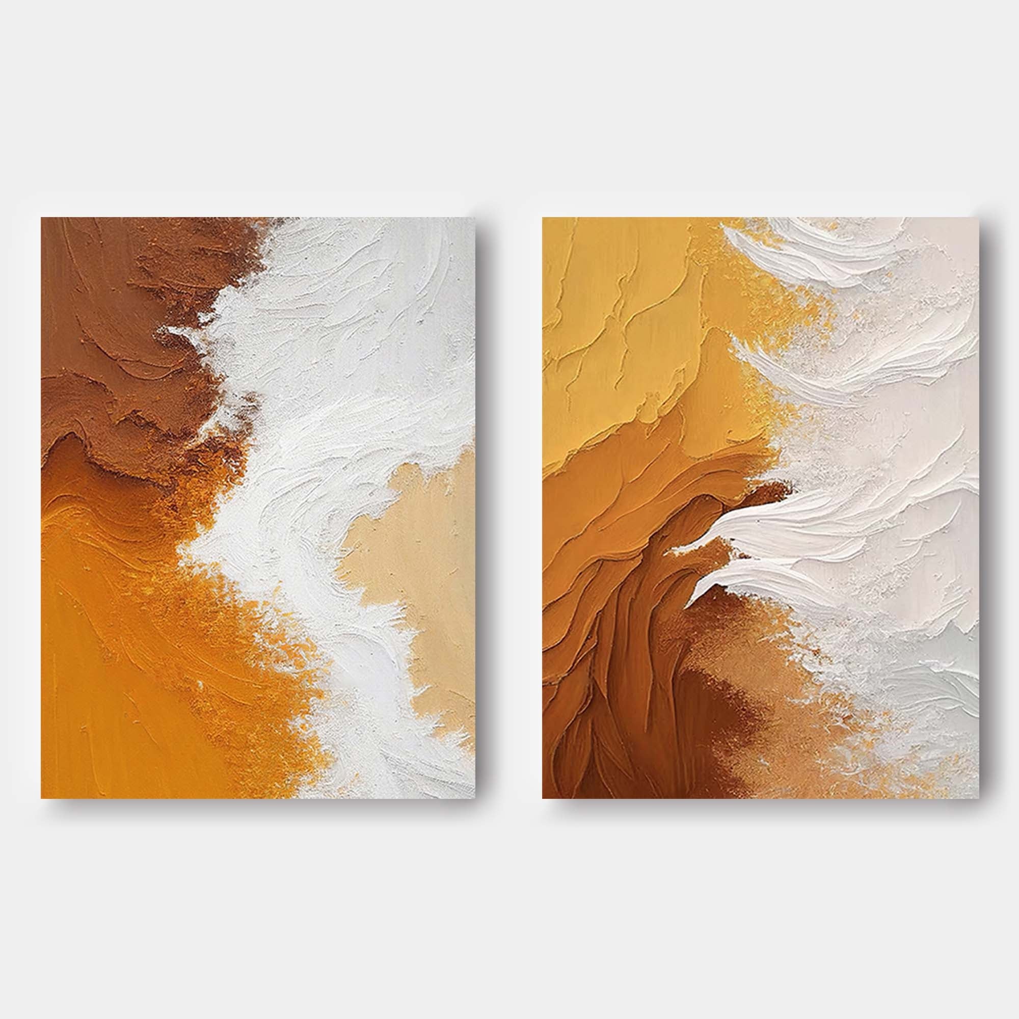 Wallart Earth Tones Textured Art Set