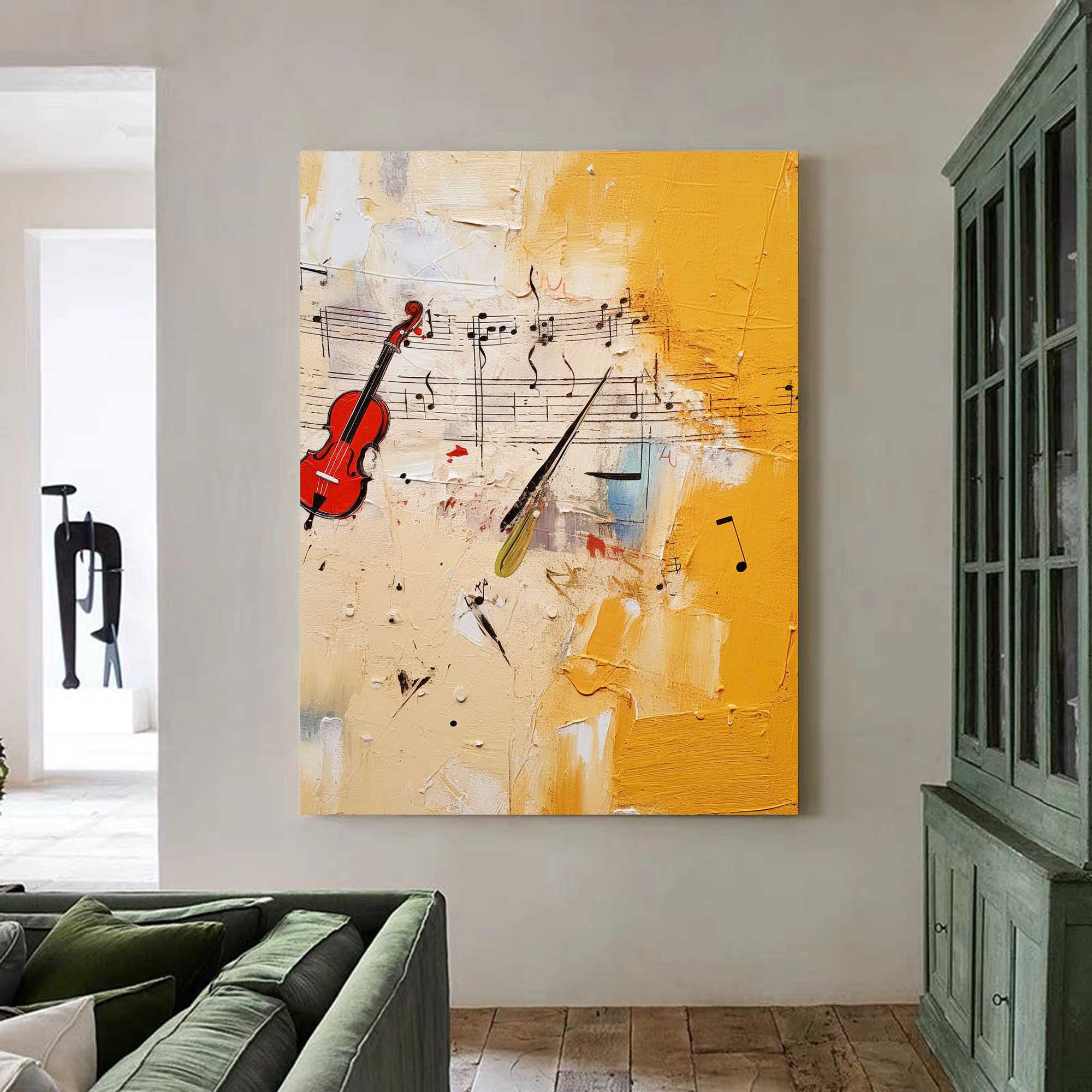 Wallart Violin & Melody Abstract Canvas
