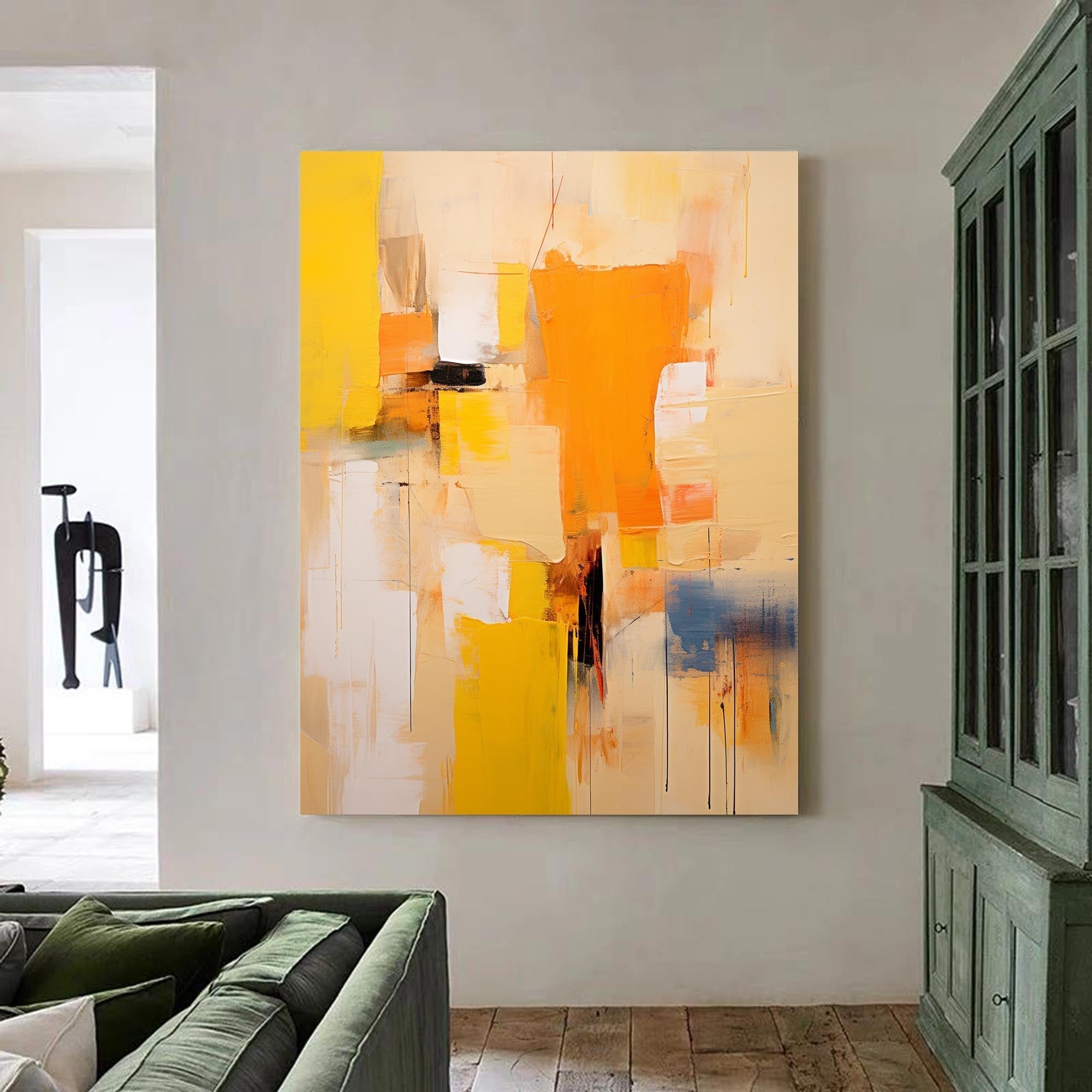 Wallart Sunset Abstract in Orange and Yellow
