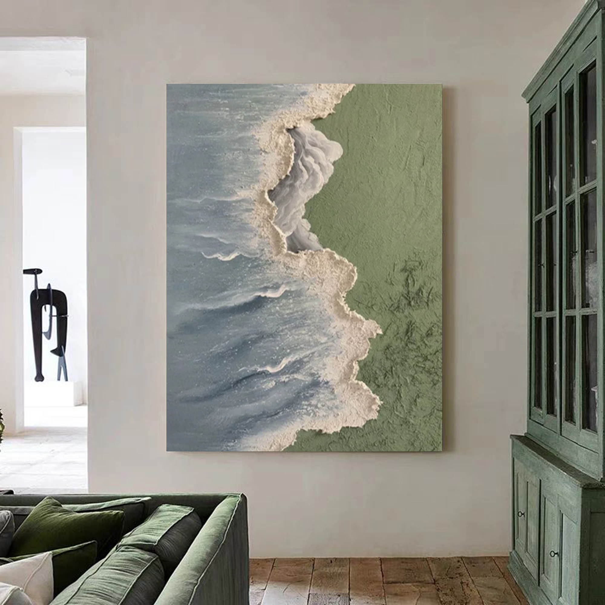 Wallart Textured Coastal Shoreline Art