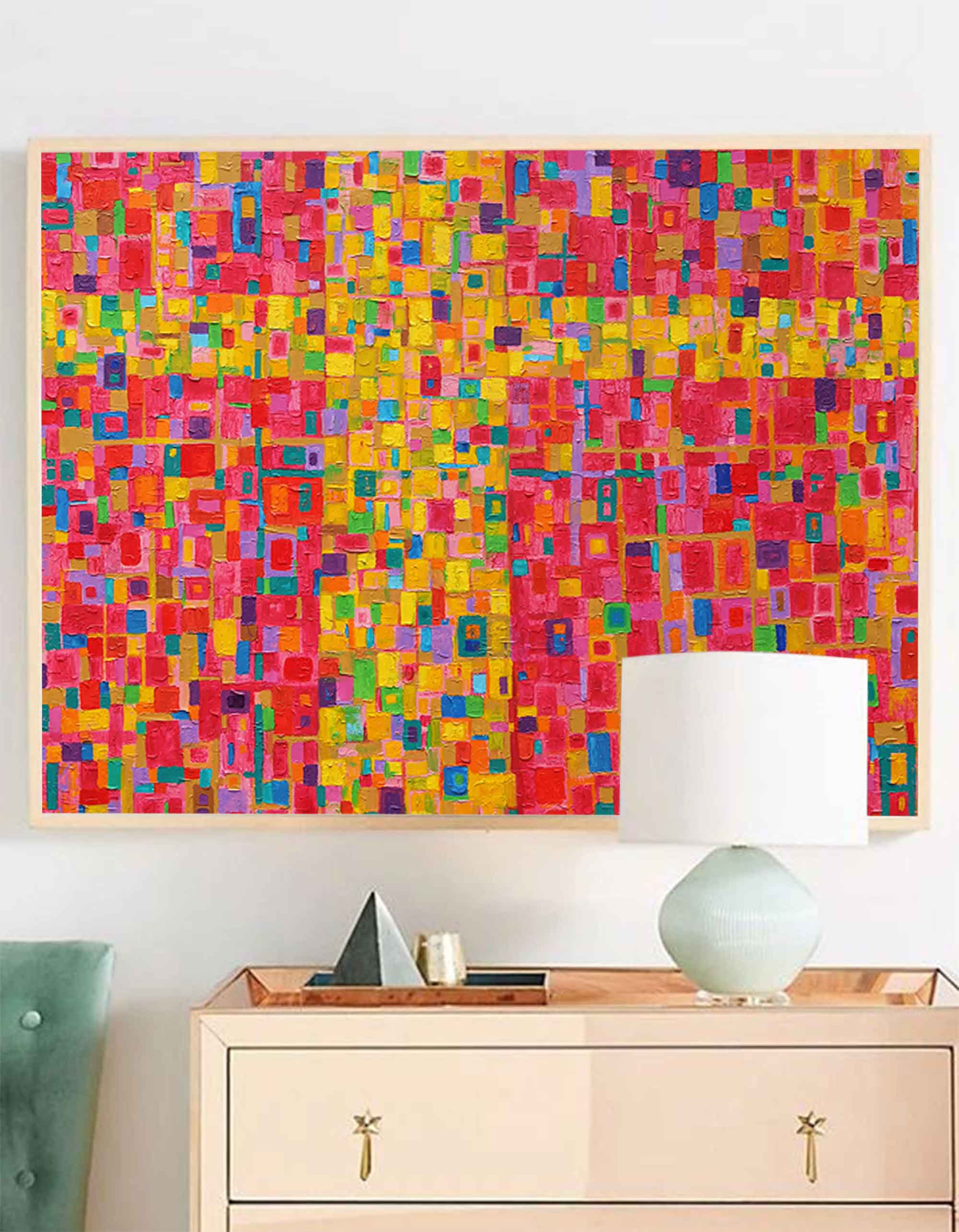Wallart Radiant Mosaic Colorful Abstract Art