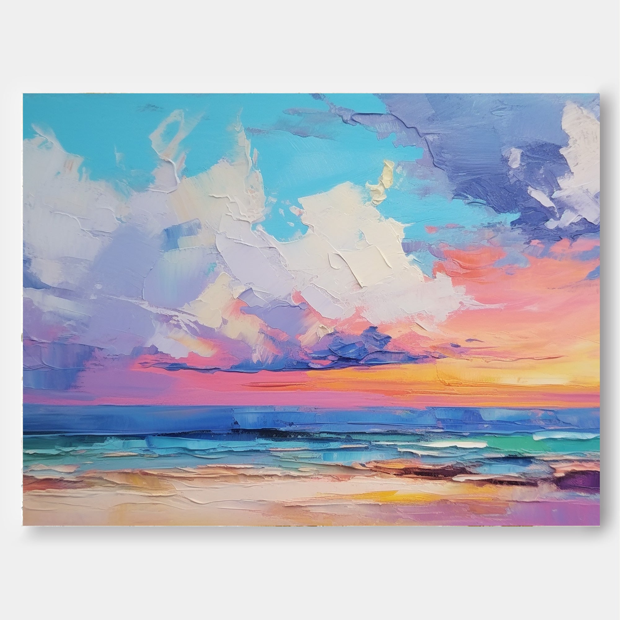 Wallart Pastel Sunset Over Calm Waves