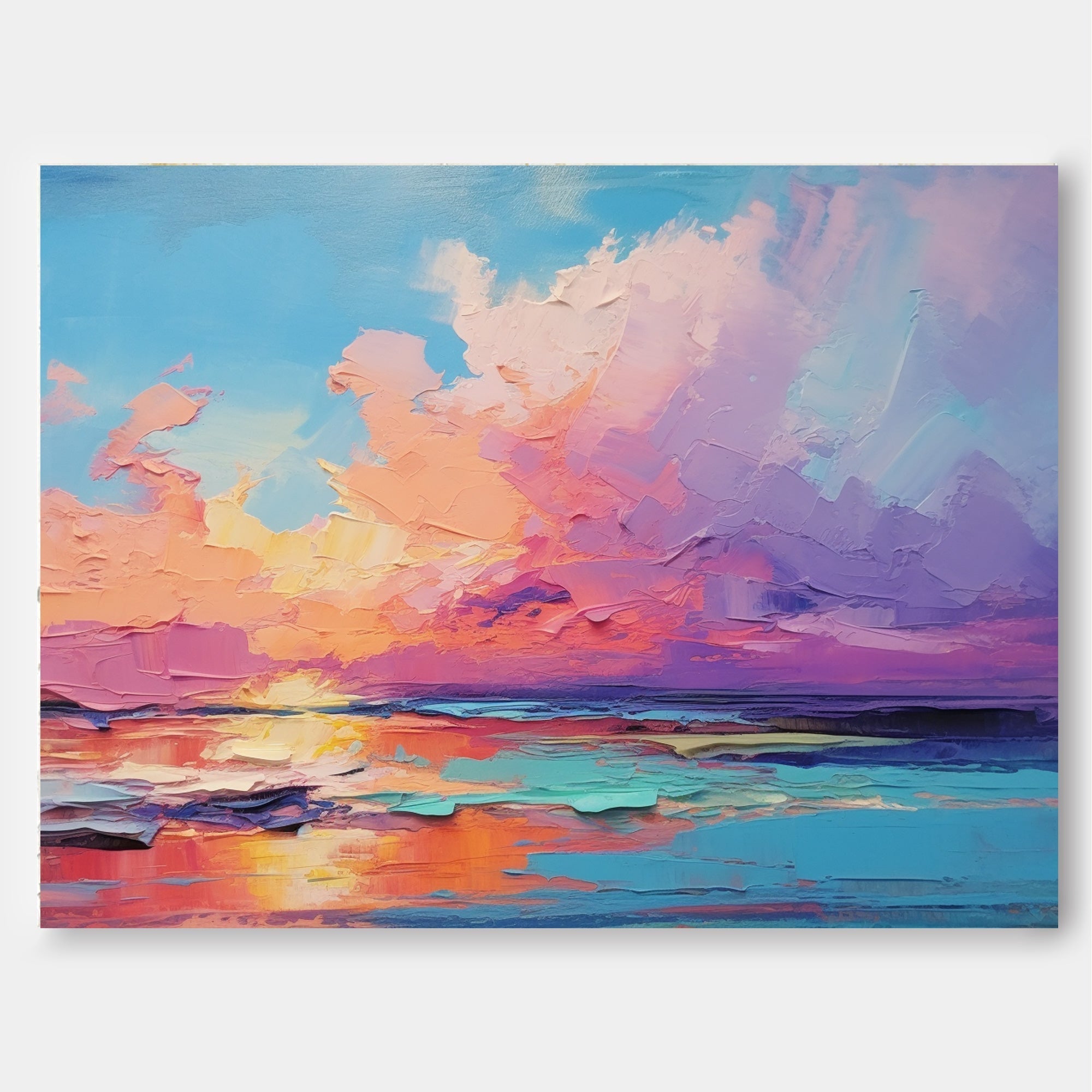 Wallart Golden Sunset with Colorful Reflections