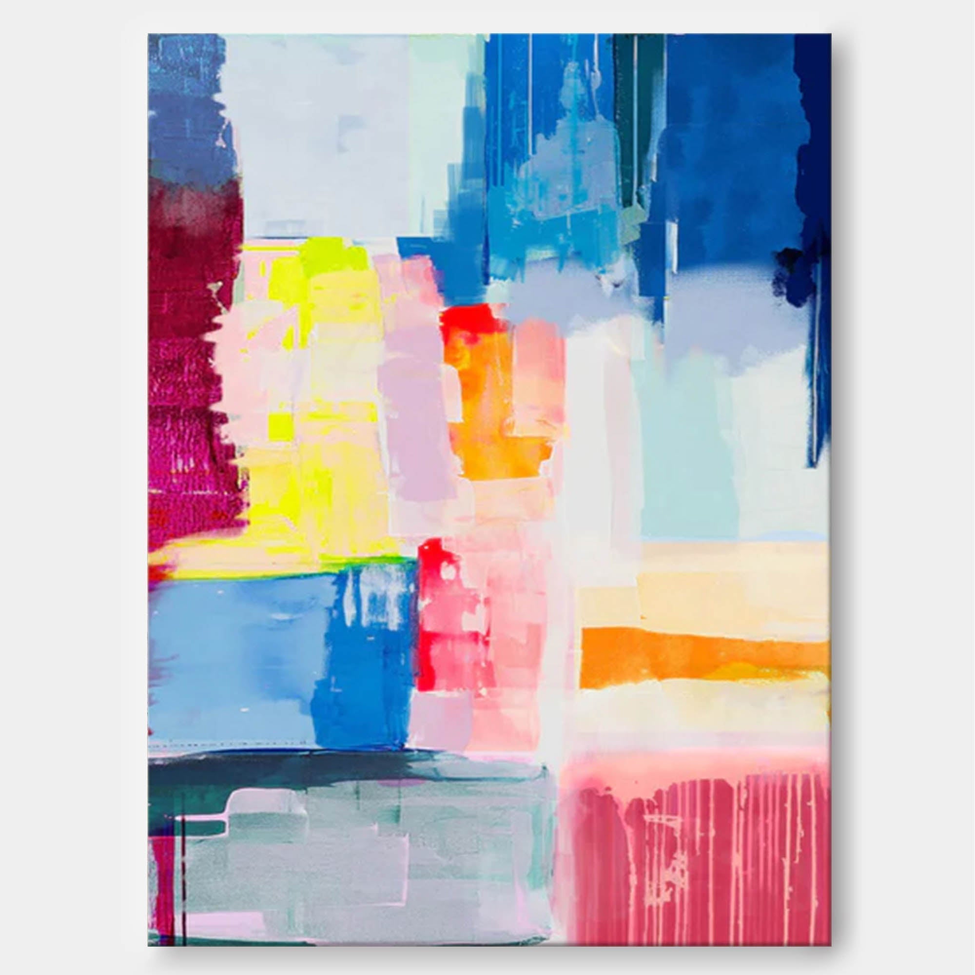 Wallart Colorful Abstract Expressionist Canvas Art
