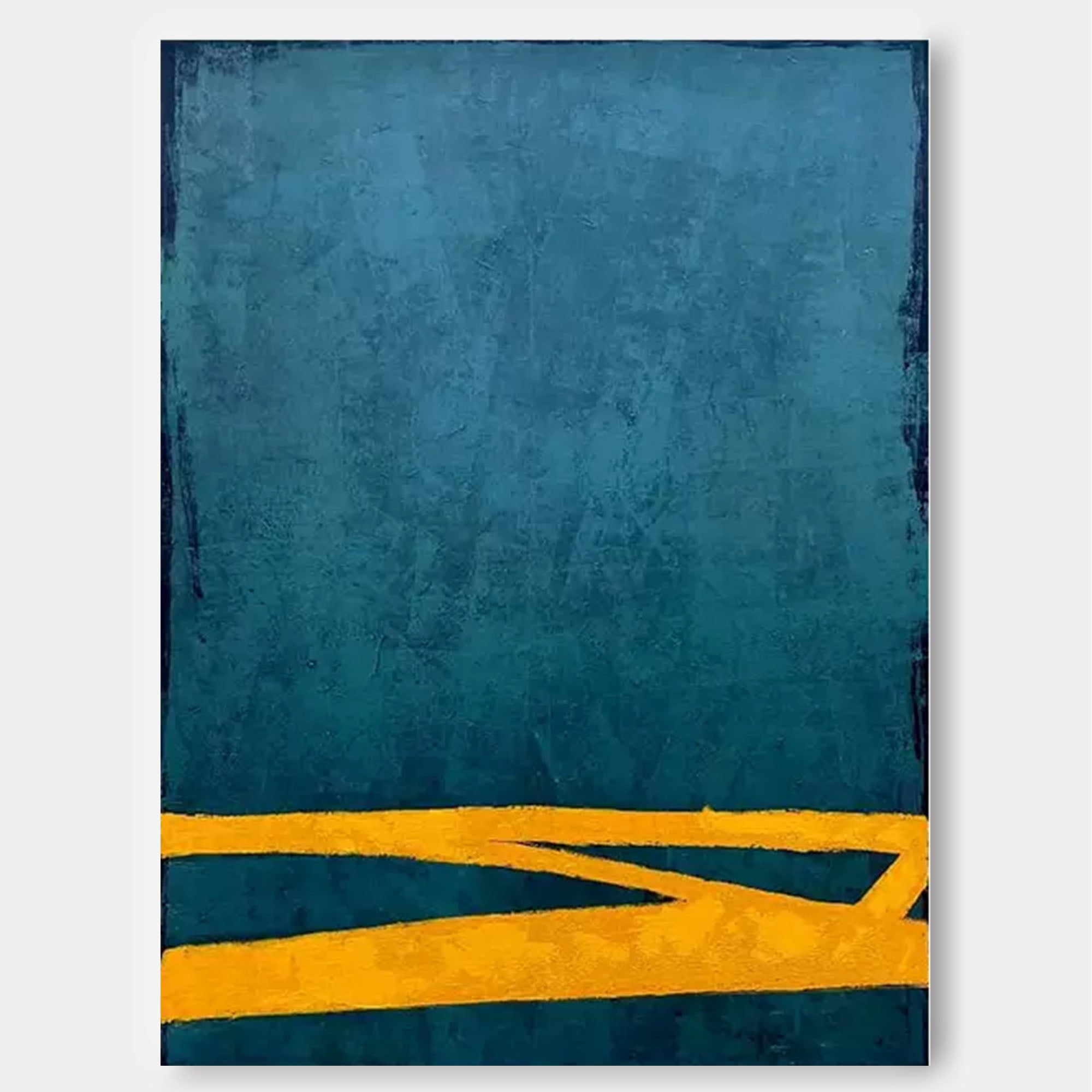 Wallart Teal and Gold Minimalist Canvas