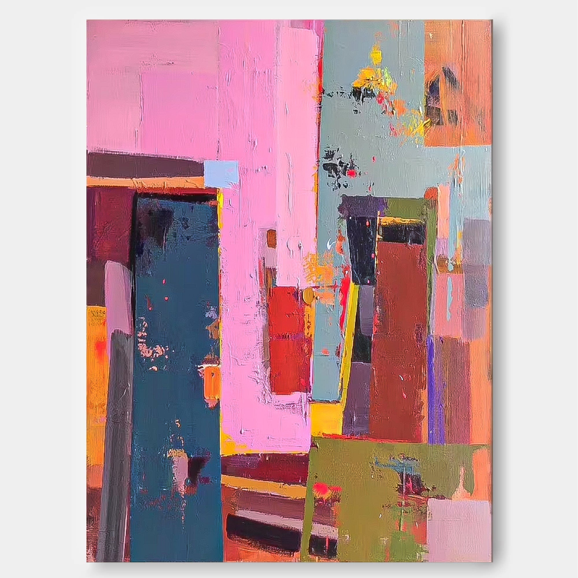 Wallart Bold Abstract Color Block Canvas Art
