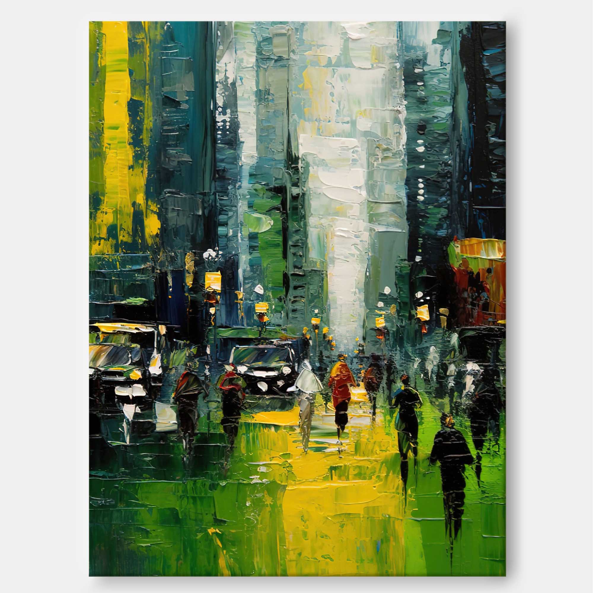 Wallart Urban Evening Walk Oil Painting