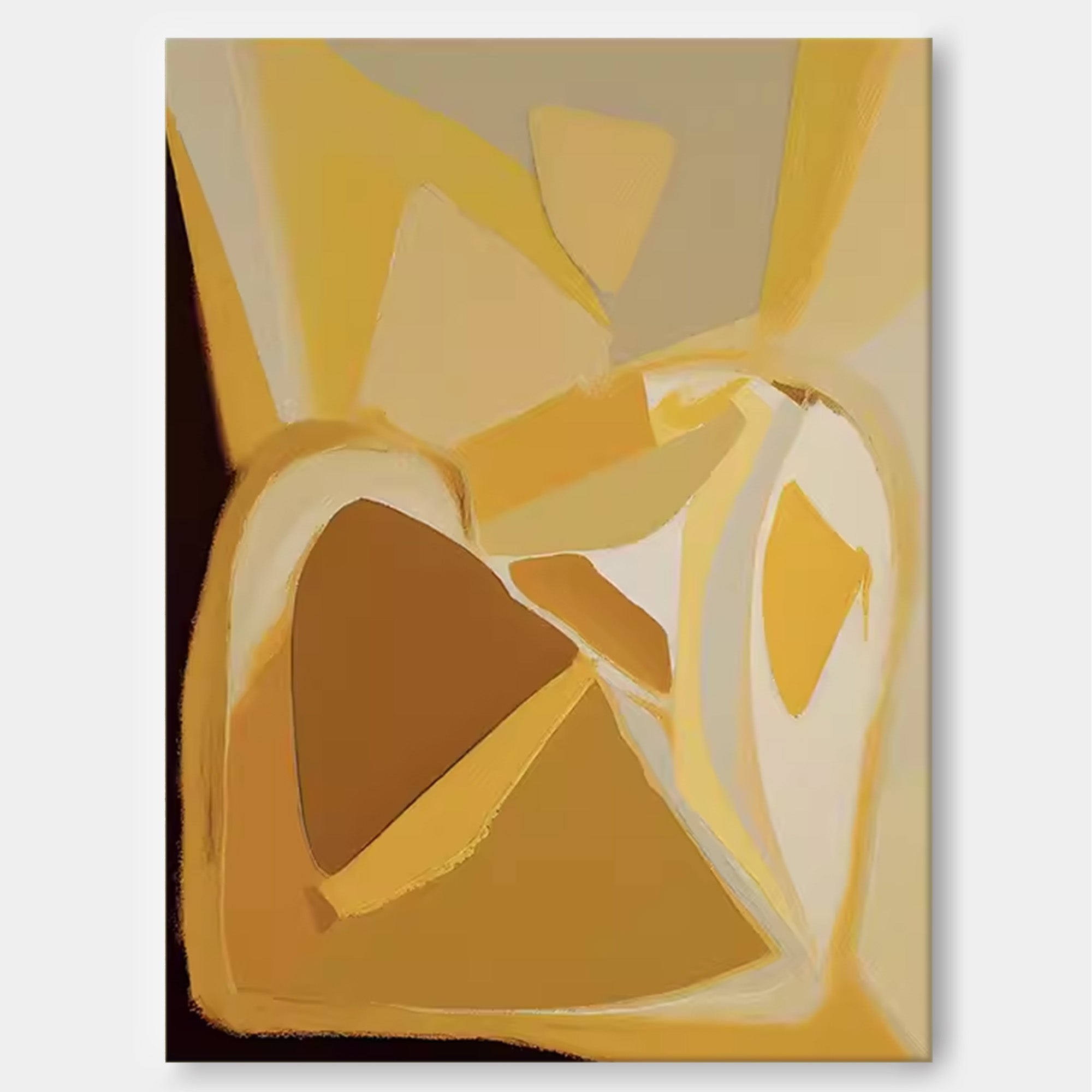 Wallart Geometric Golden Hues Abstract Art