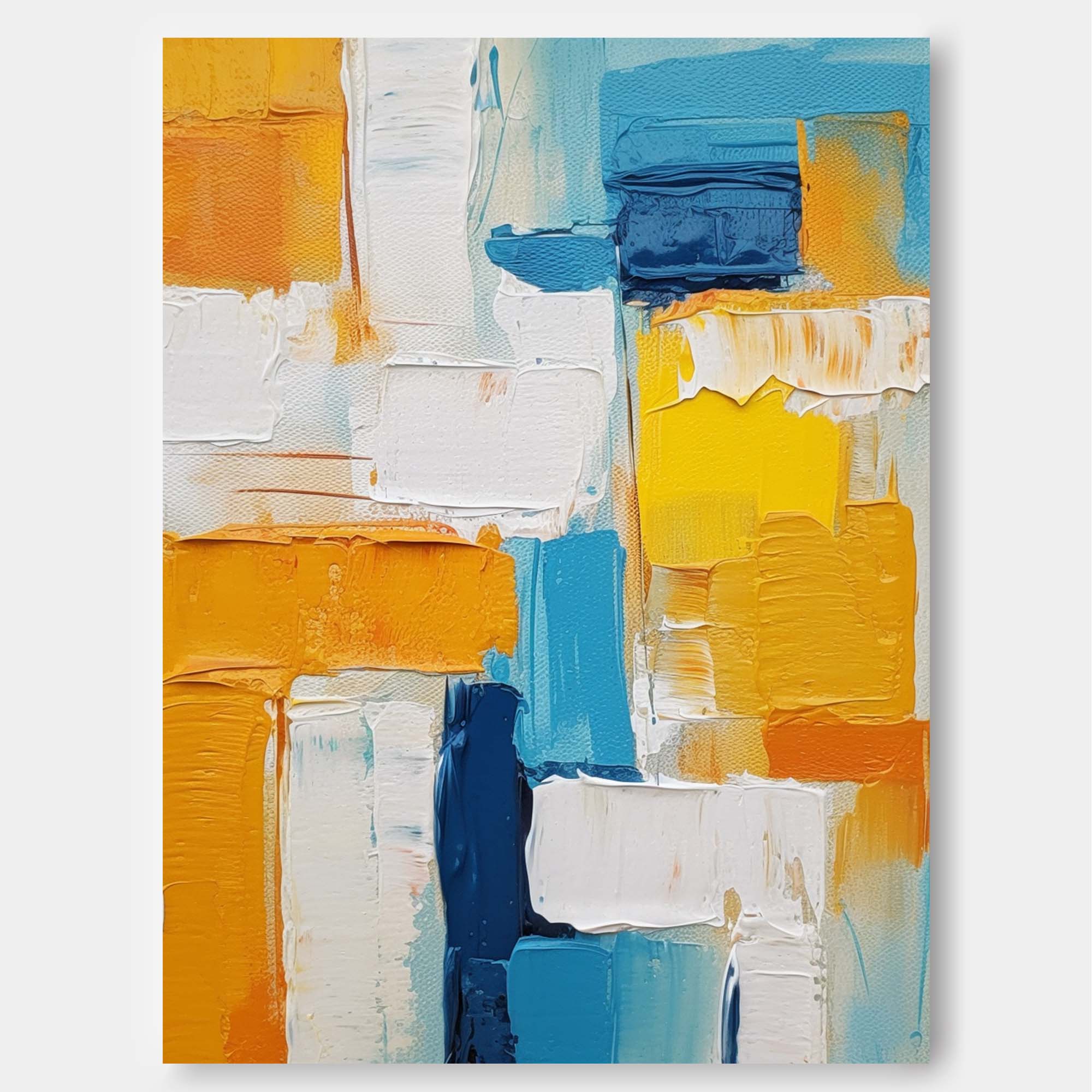 Wallart Sunburst Blocks in Blue and Gold