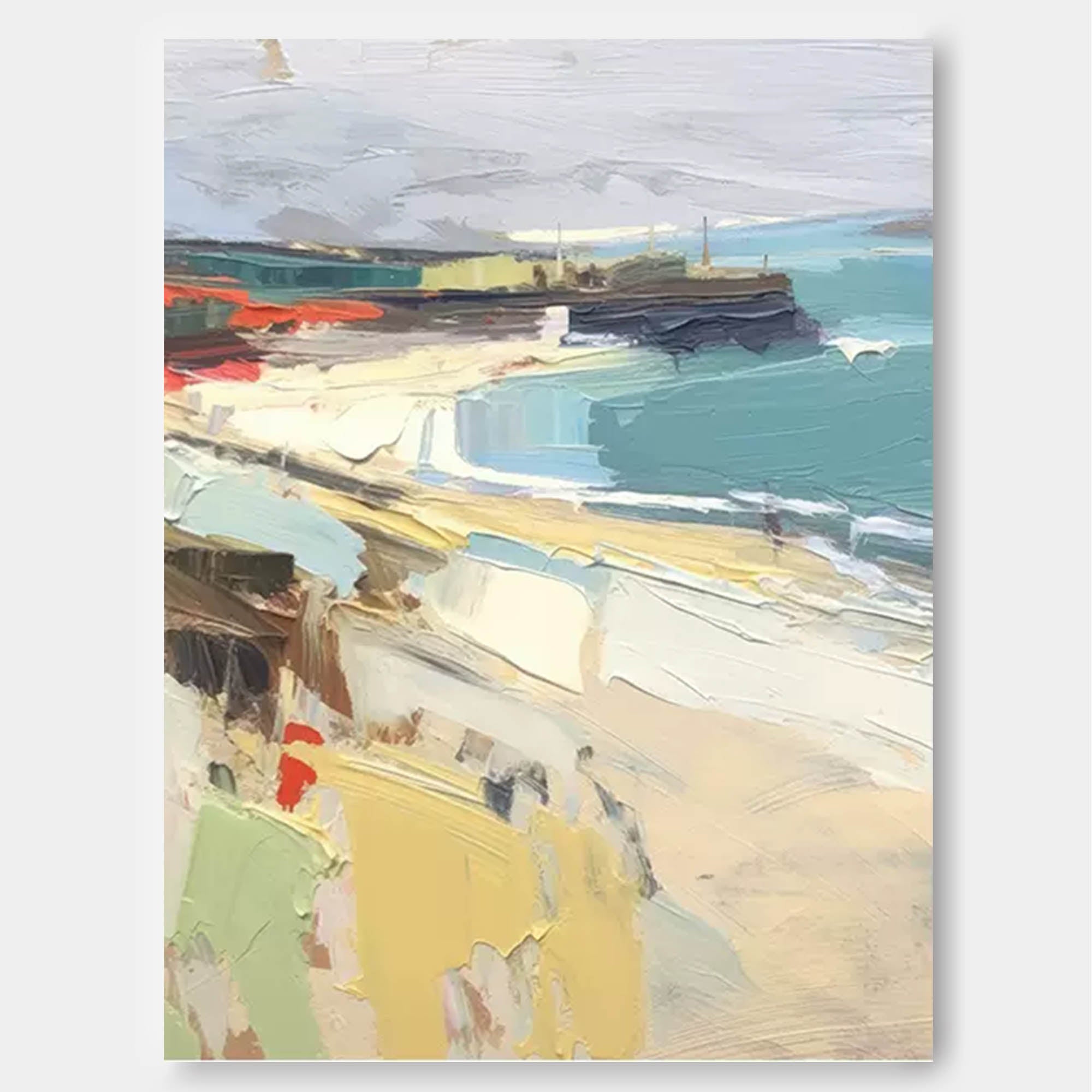 Wallart Serene Coastal Oil Painting