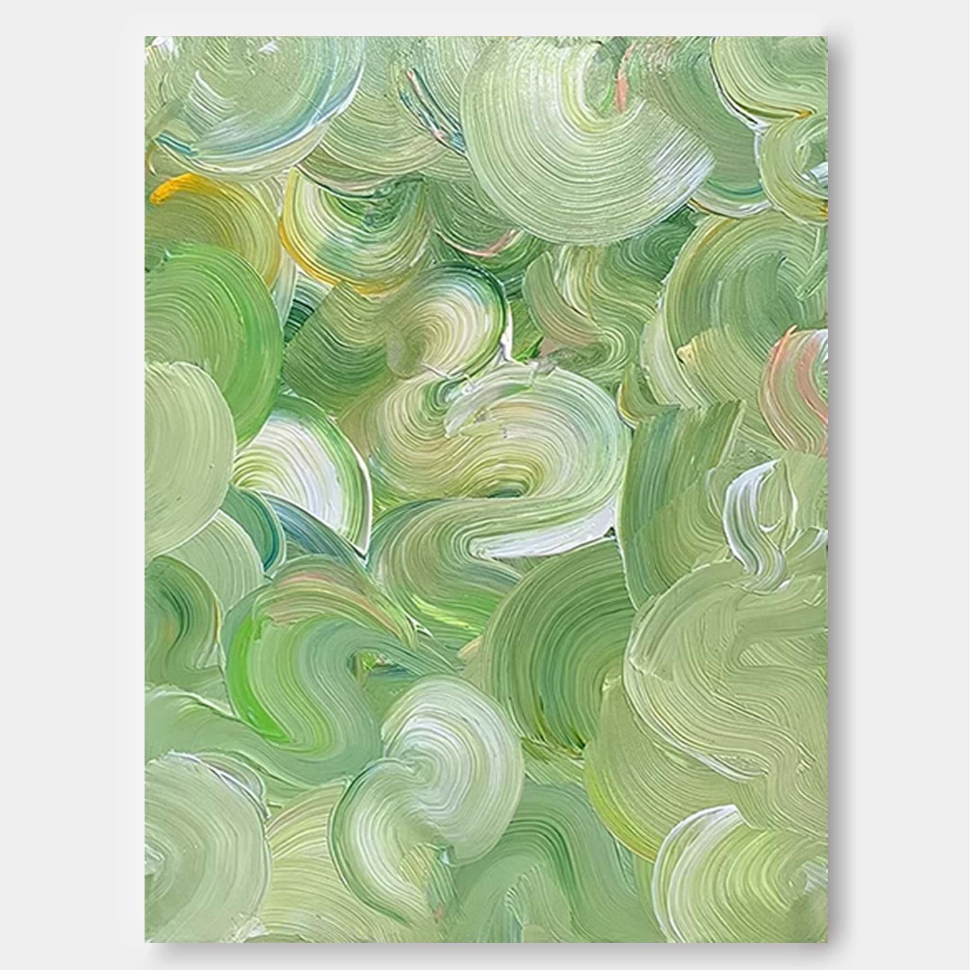 Wallart Swirling Green Abstract Canvas Art