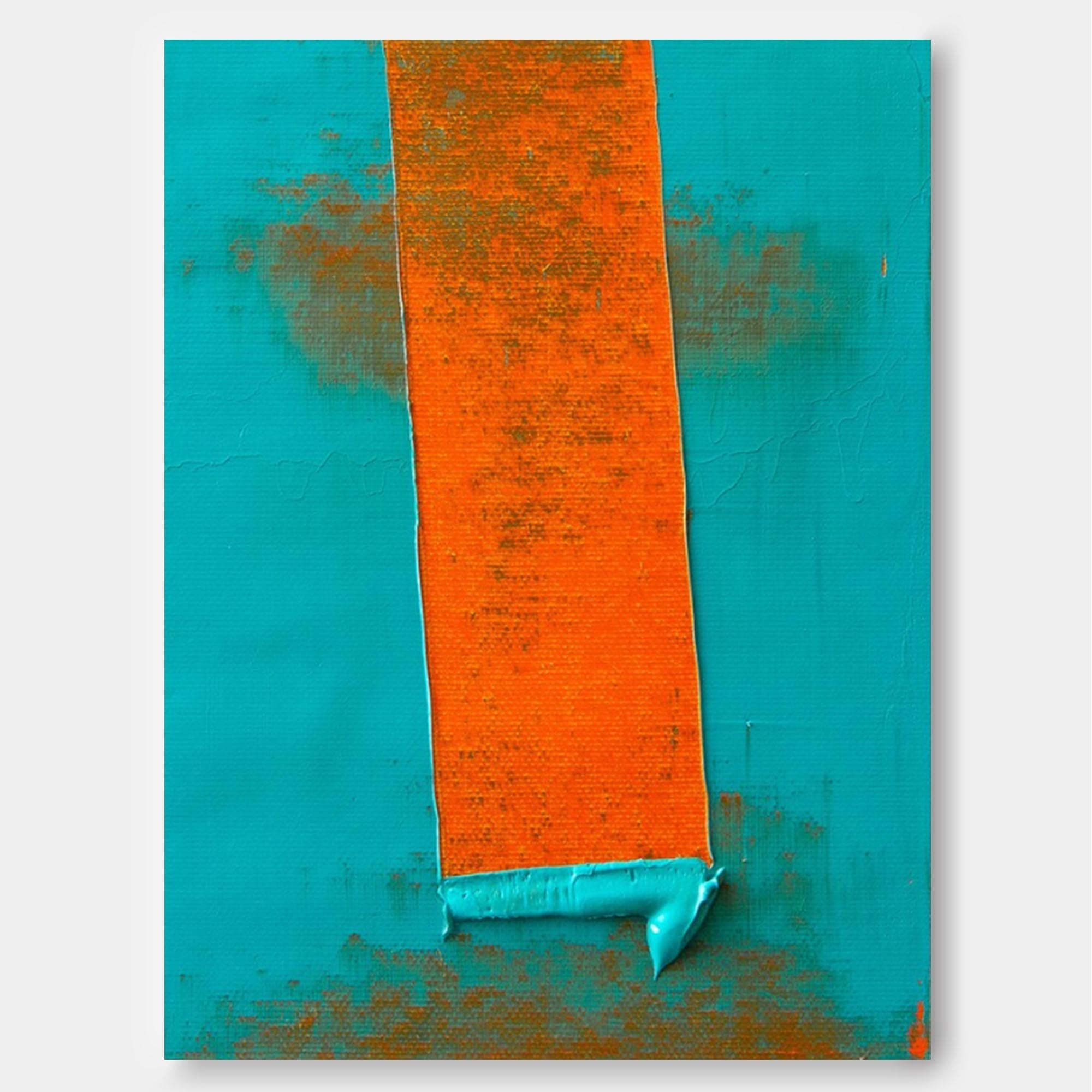 Wallart Bold Orange on Teal Canvas