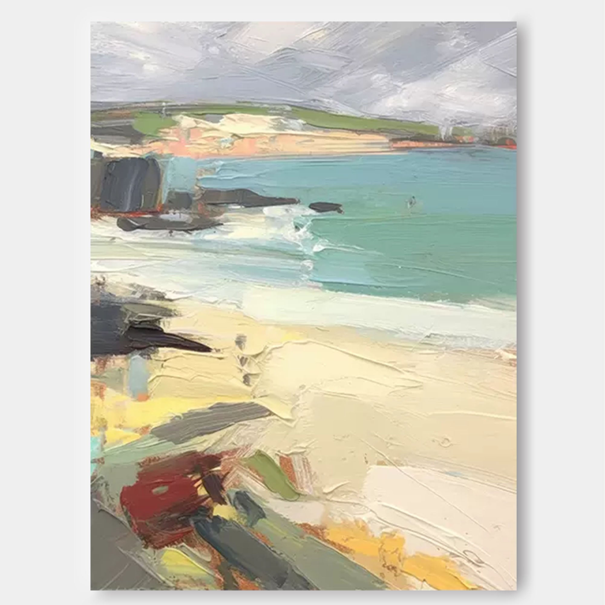 Wallart Serene Beachside Oil Painting