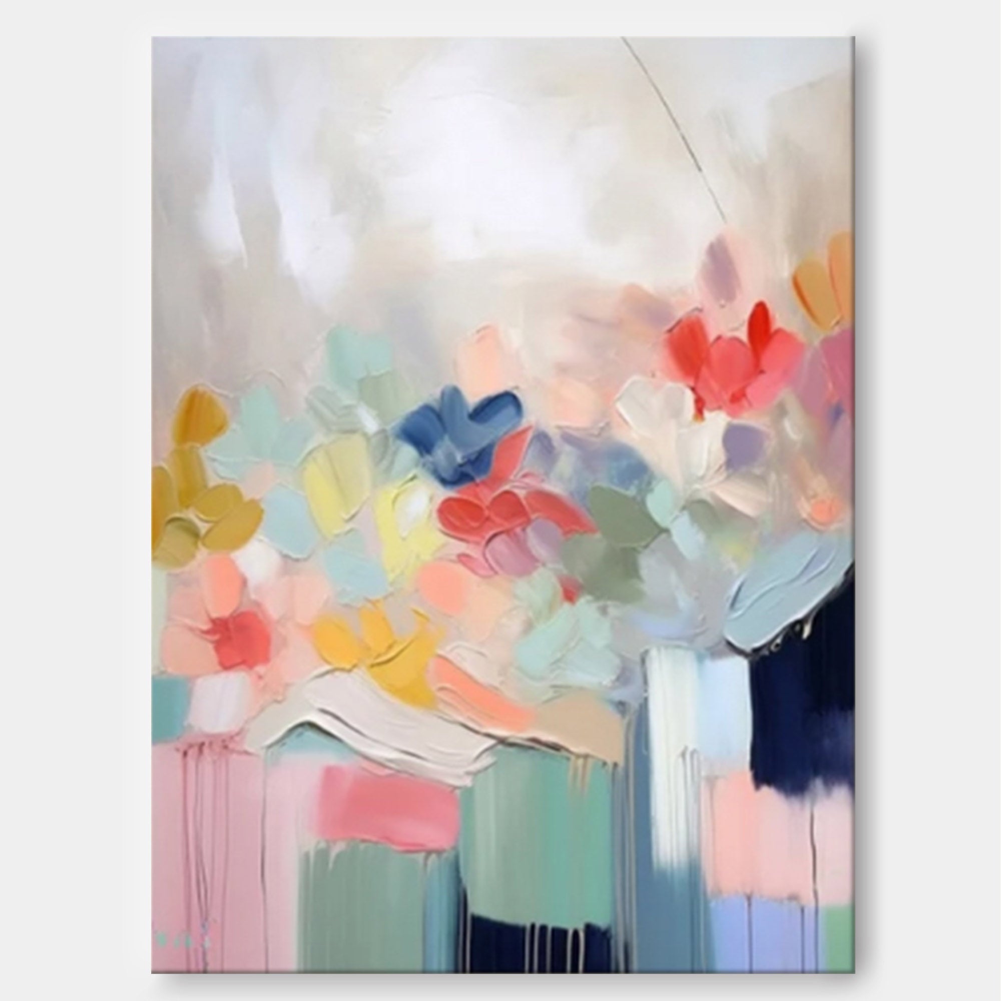 Wallart Soft Bloom Pastel Abstract Canvas Art