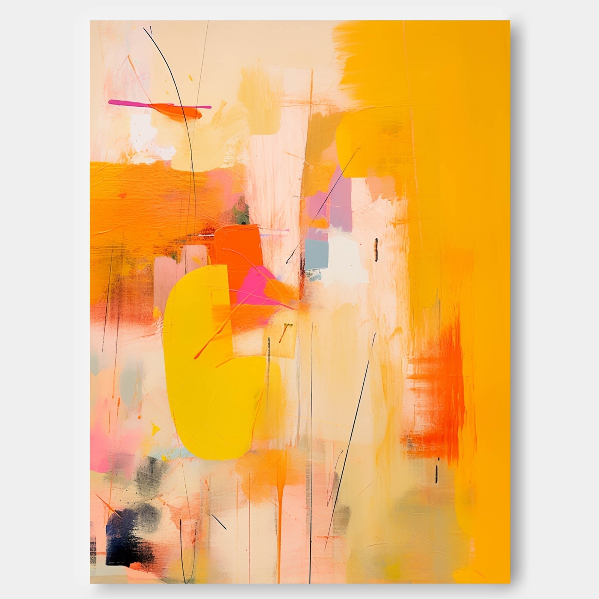 Wallart Vibrant Harmony in Yellow and Pink