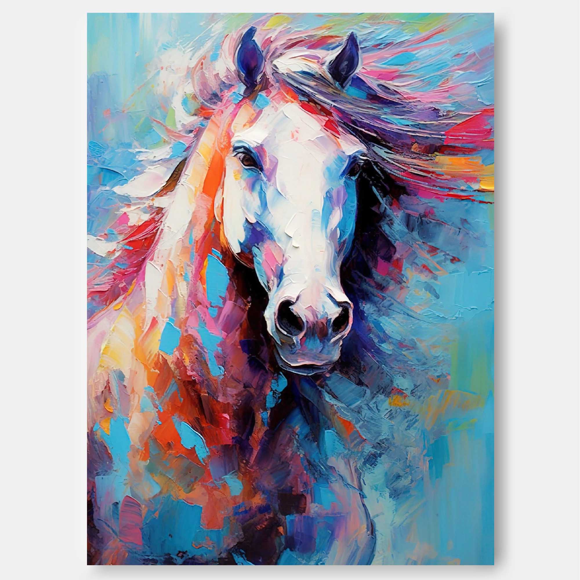 Wallart Colorful Horse in Motion