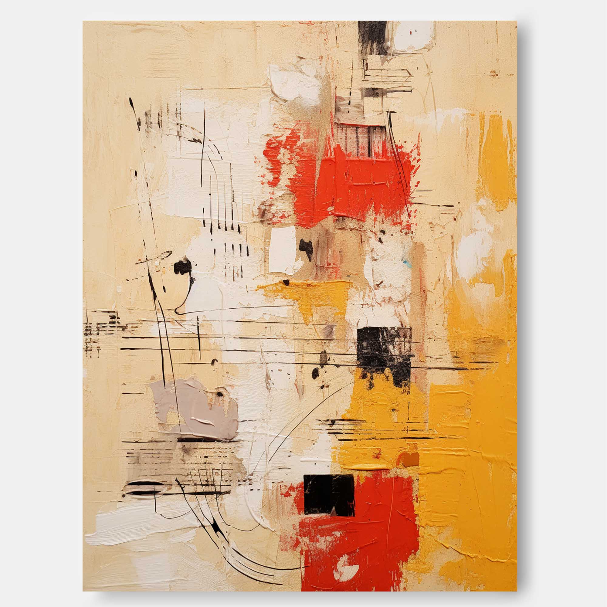 Wallart Bold Abstract Geometric Brushstrokes