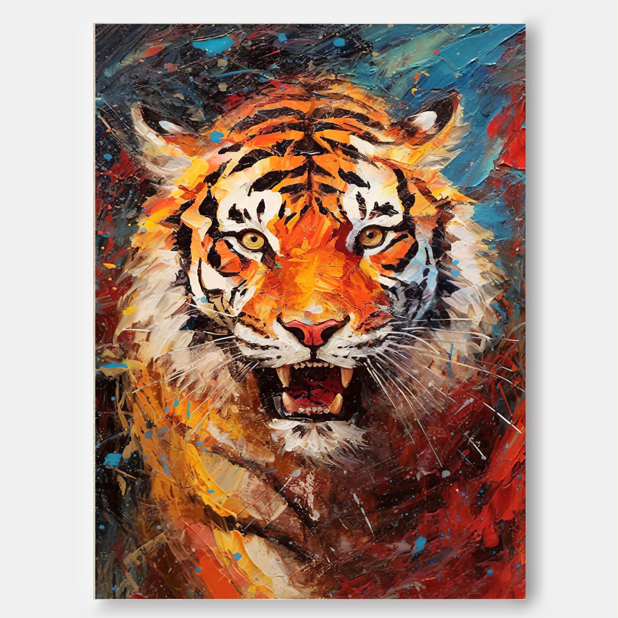 Wallart Fury Unleashed: Roaring Tiger