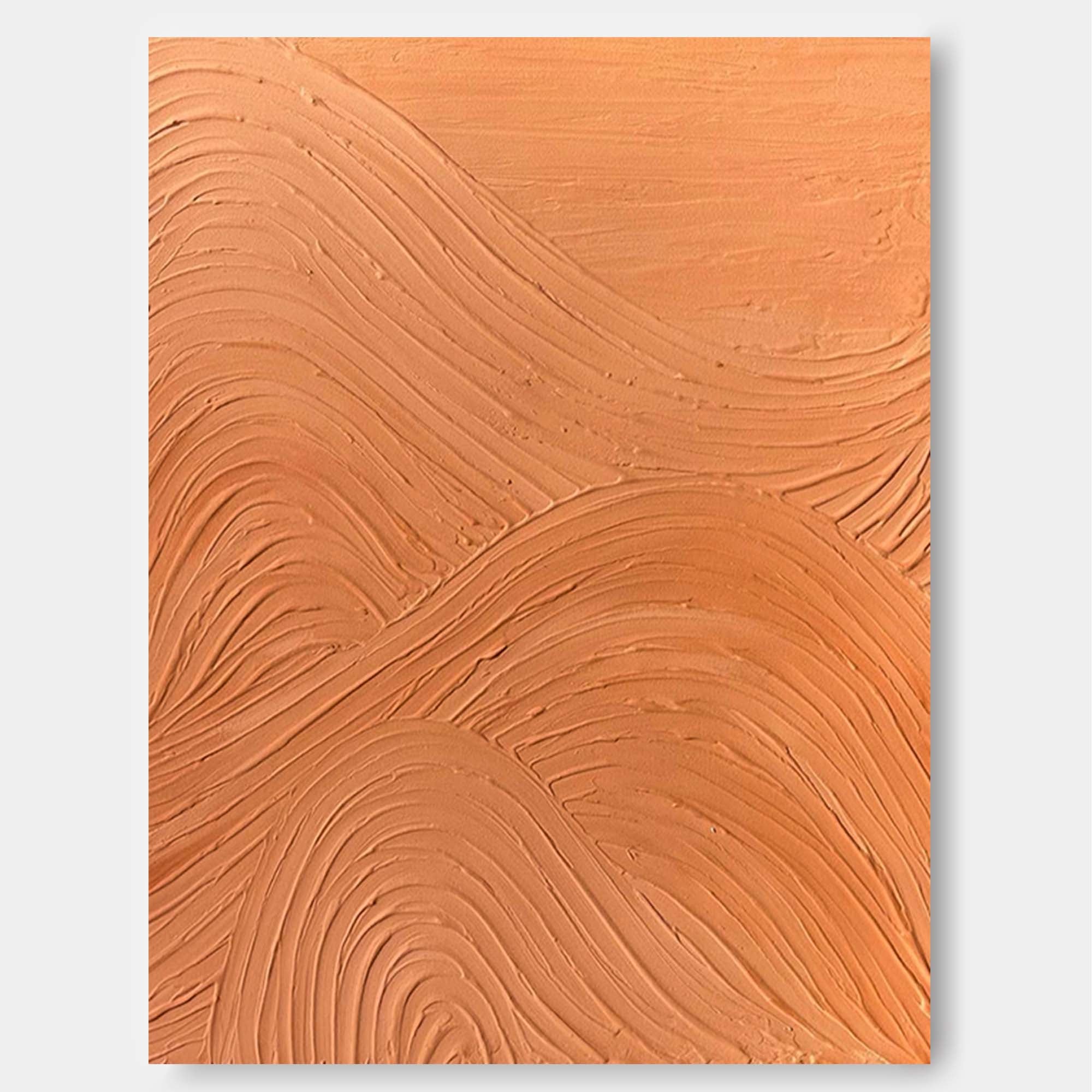 Wallart Textured Wave Pattern Terracotta Art