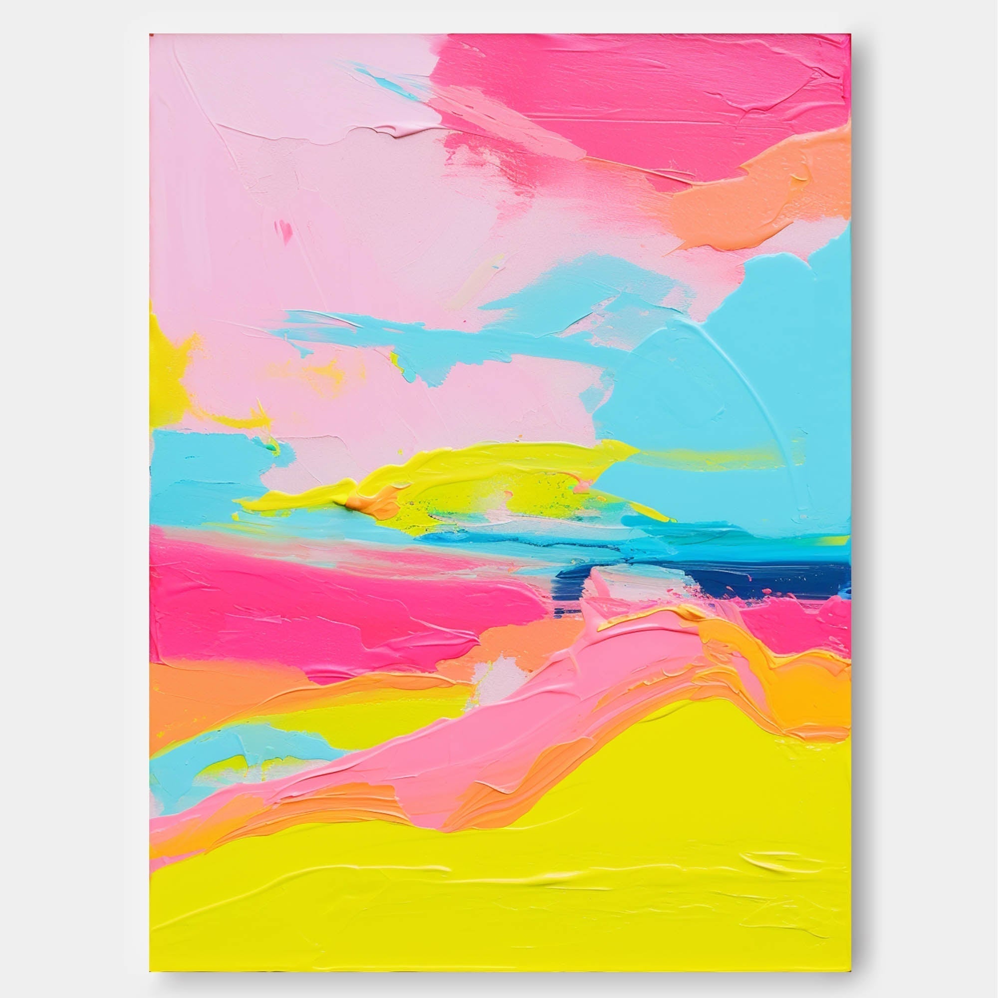 Wallart Neon Horizon Abstract Canvas