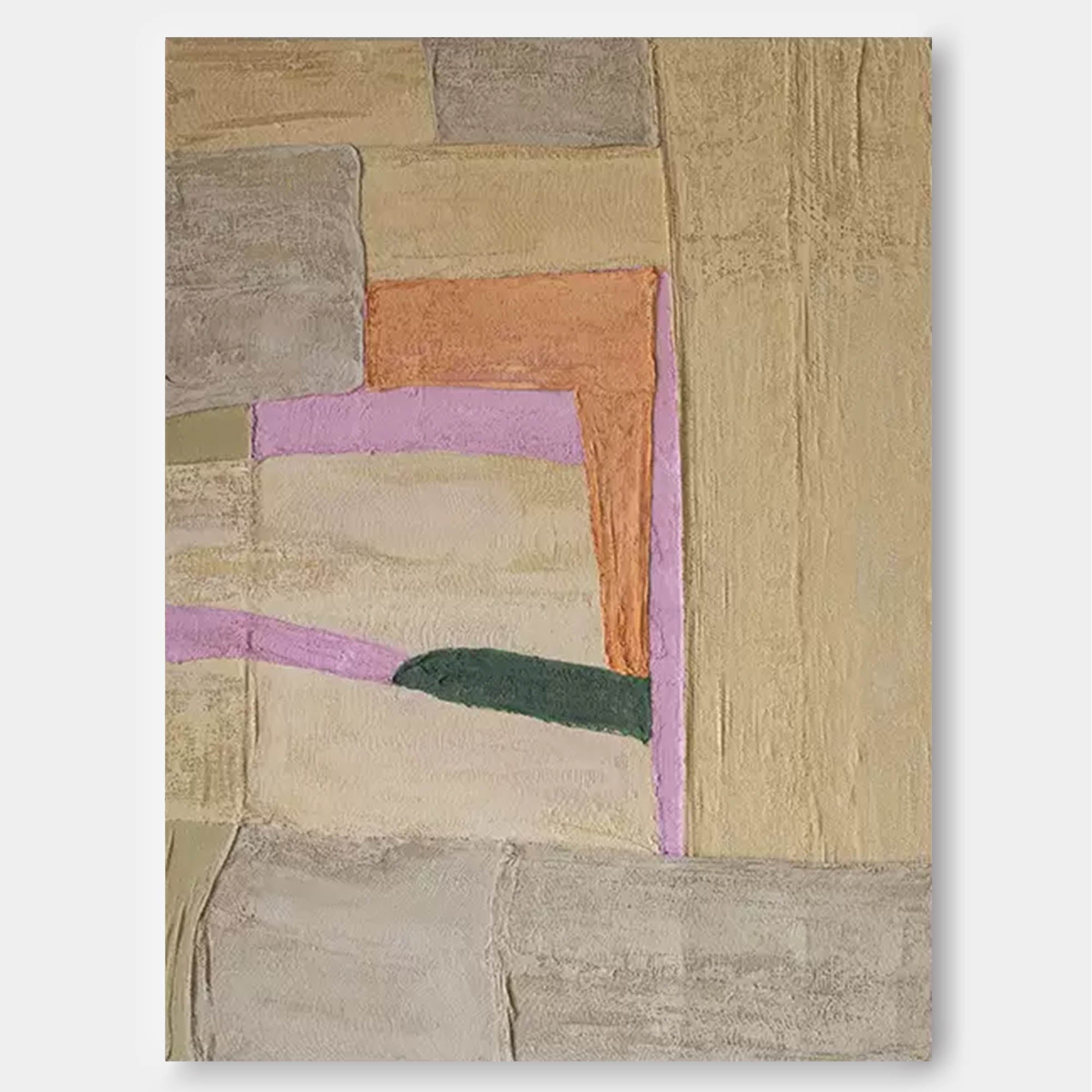 Wallart Muted Geometric Abstract Canvas Art