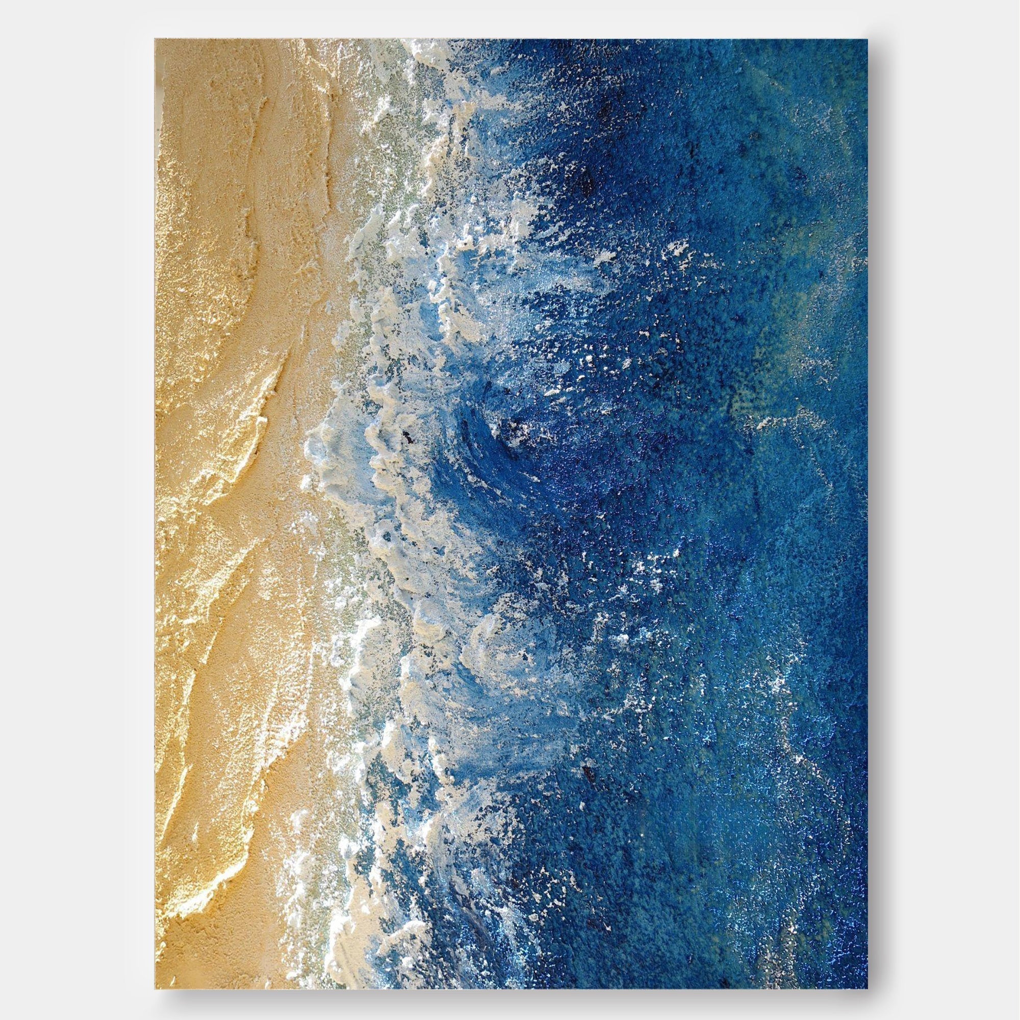 Wallart Abstract Diptych in Teal and Gold