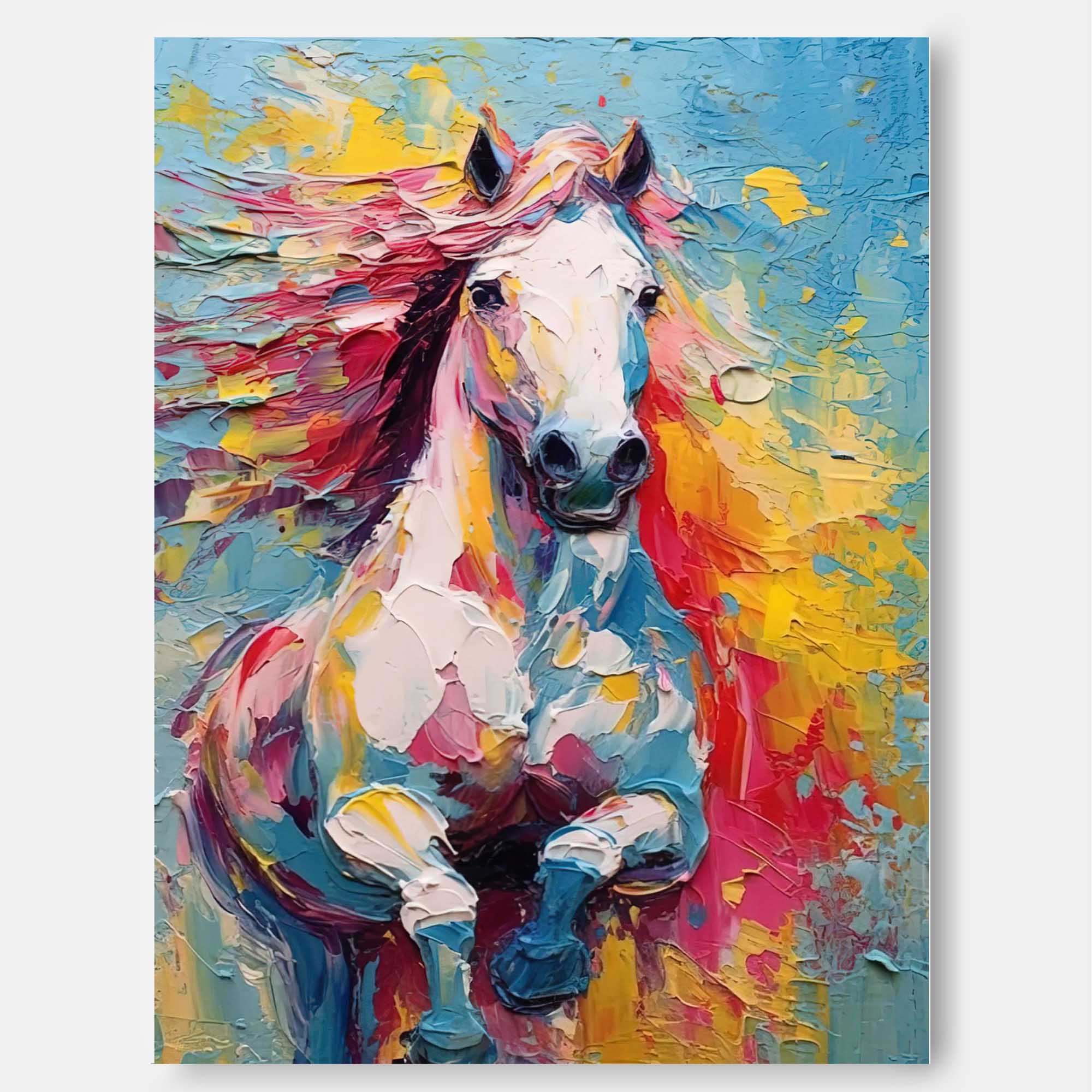Wallart Wild Spirit – Energetic Horse Oil Painting on Canvas
