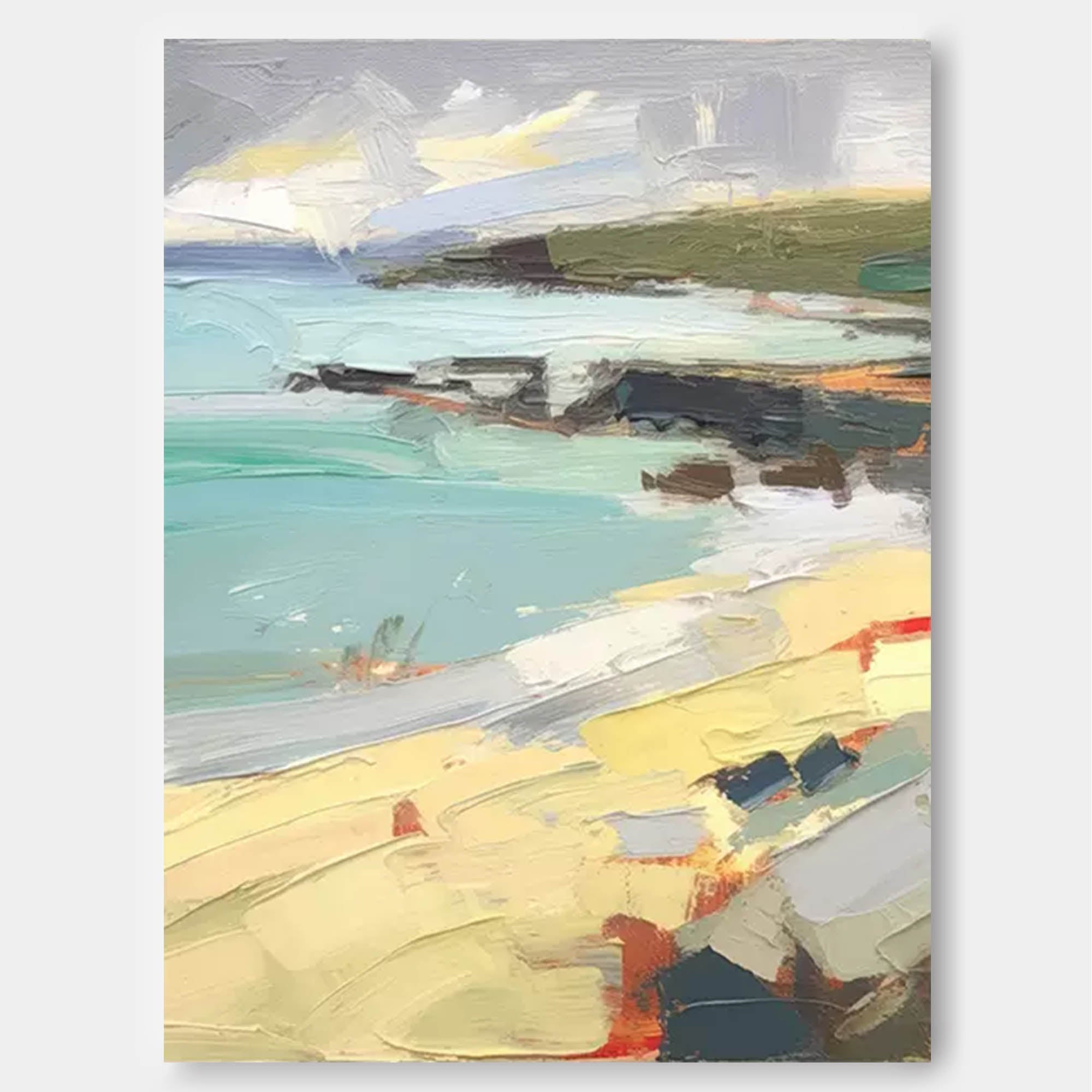 Wallart Vibrant Coastal Oil Painting