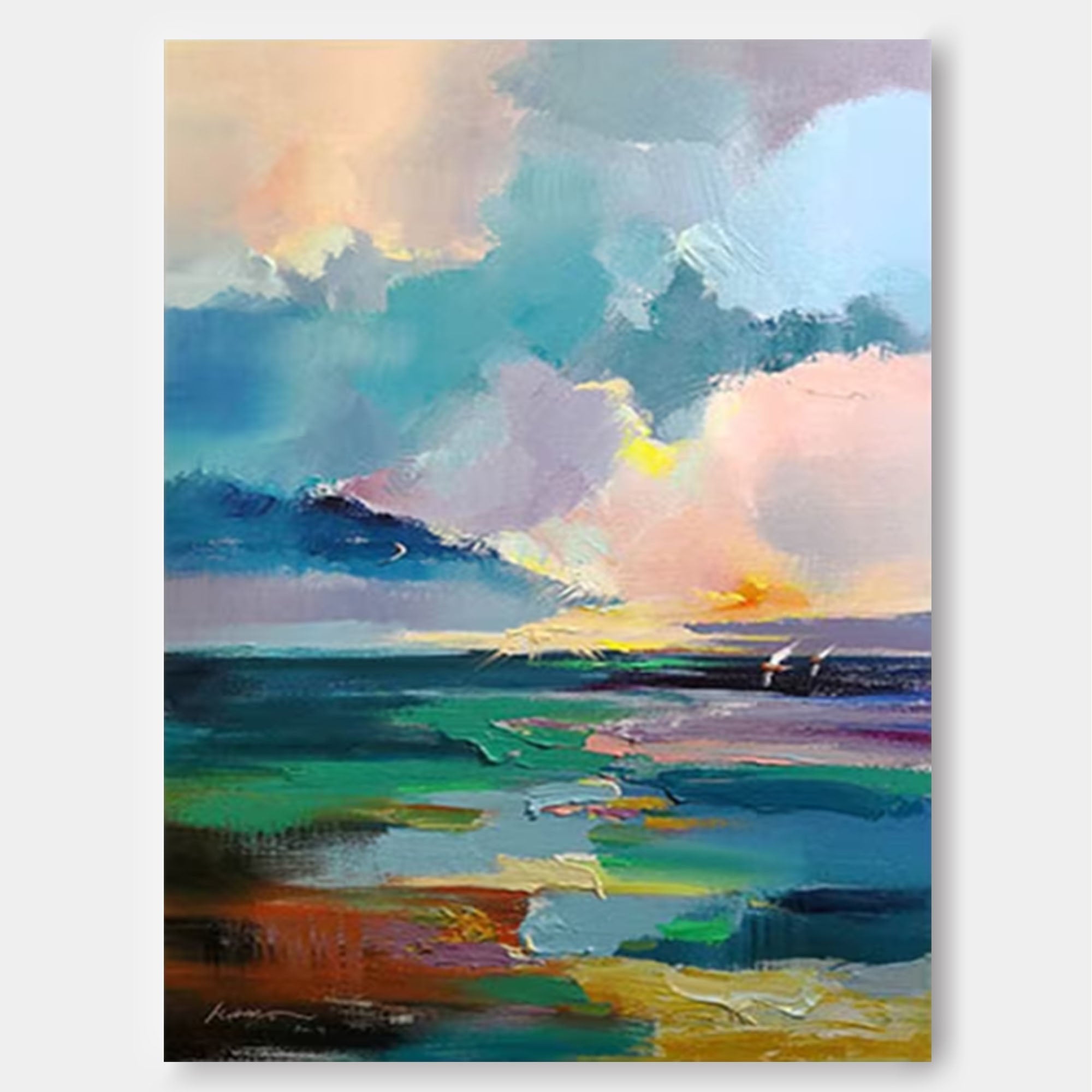 Wallart Serene Abstract Seascape Painting
