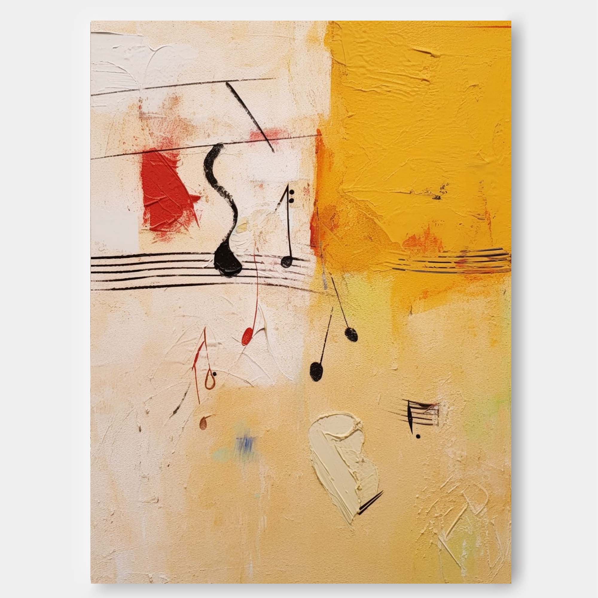 Wallart Abstract Musical Composition Canvas Art in Vibrant Tones