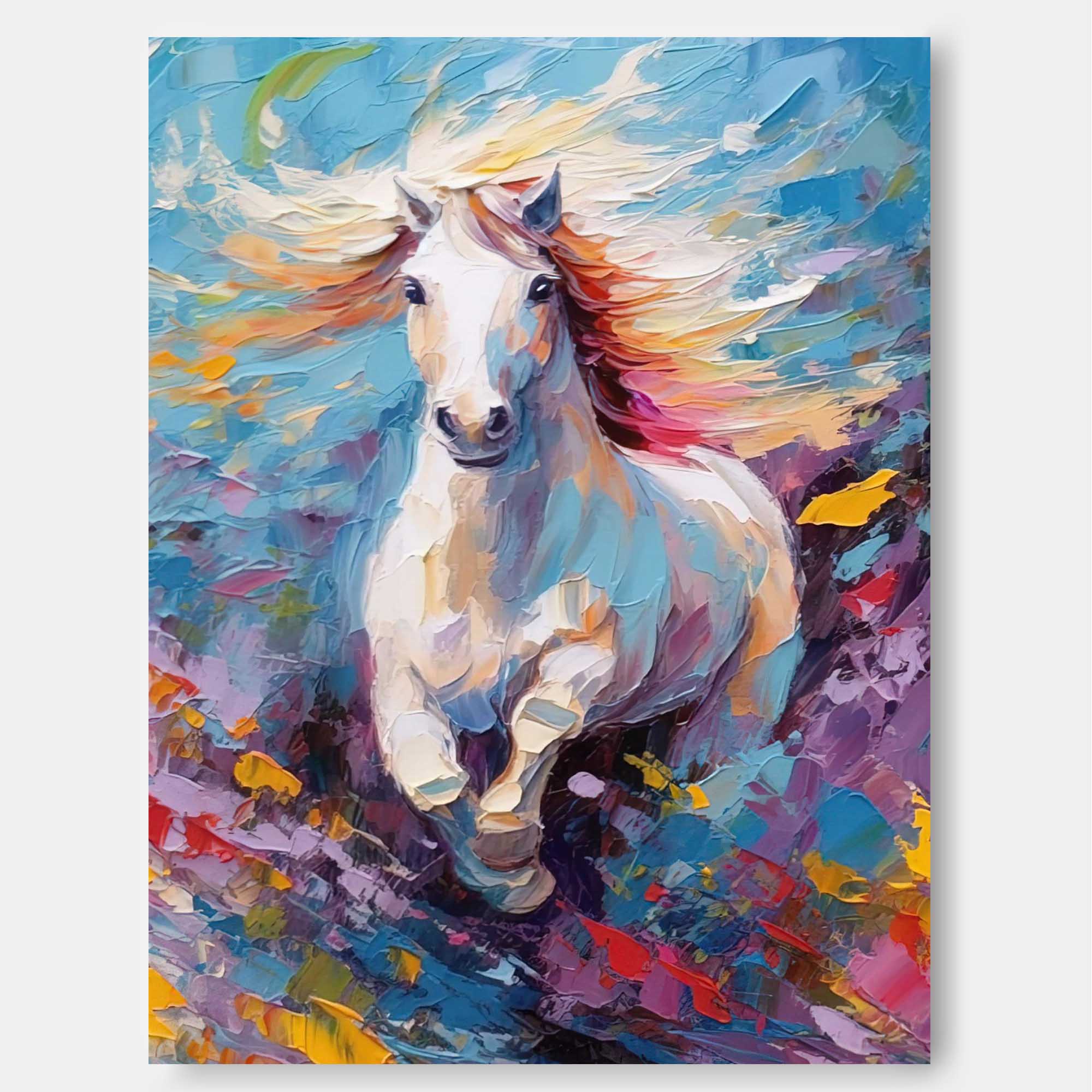 Wallart Wild Spirit – Energetic Horse Oil Painting on Canvas