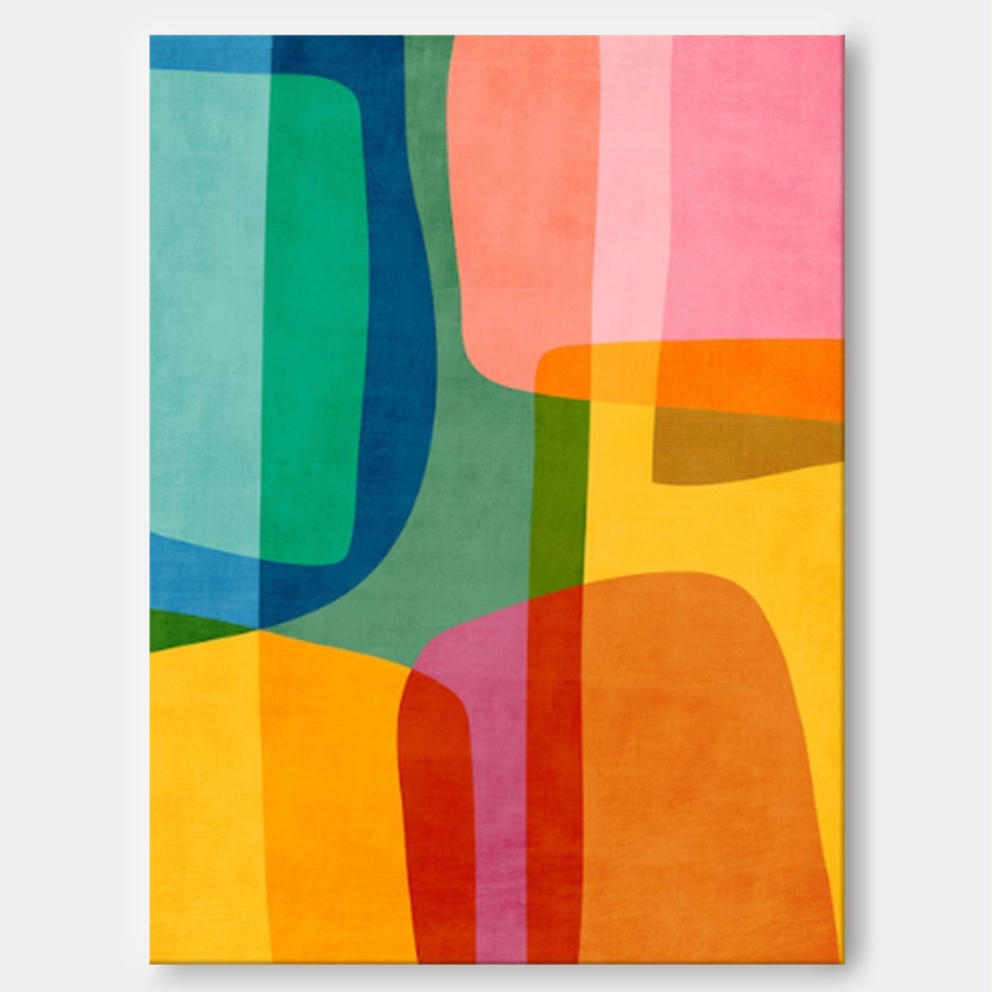 Wallart Vibrant Multicolor Geometric Abstract Canvas Art