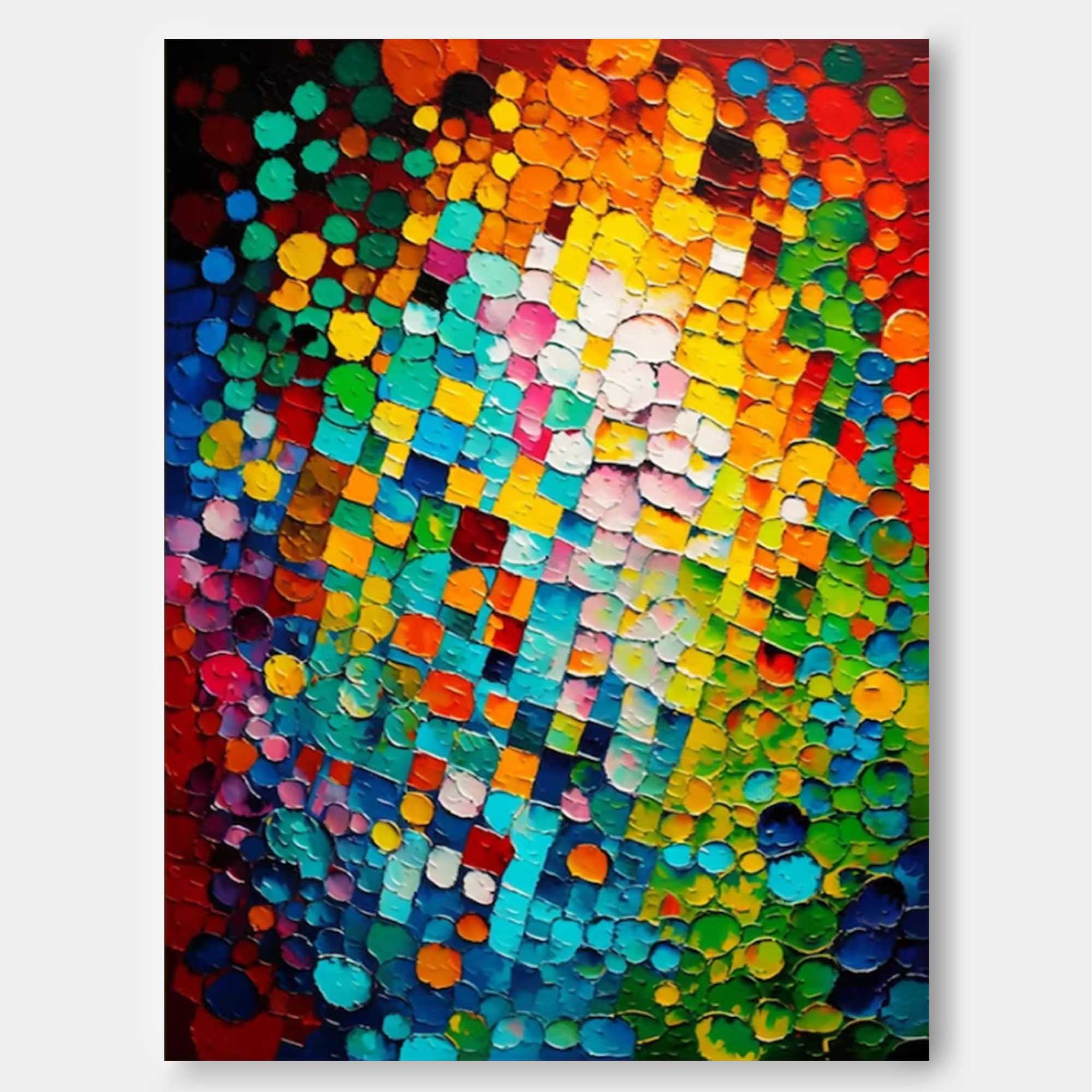 Wallart Vibrant Spectrum Textured Abstract Art