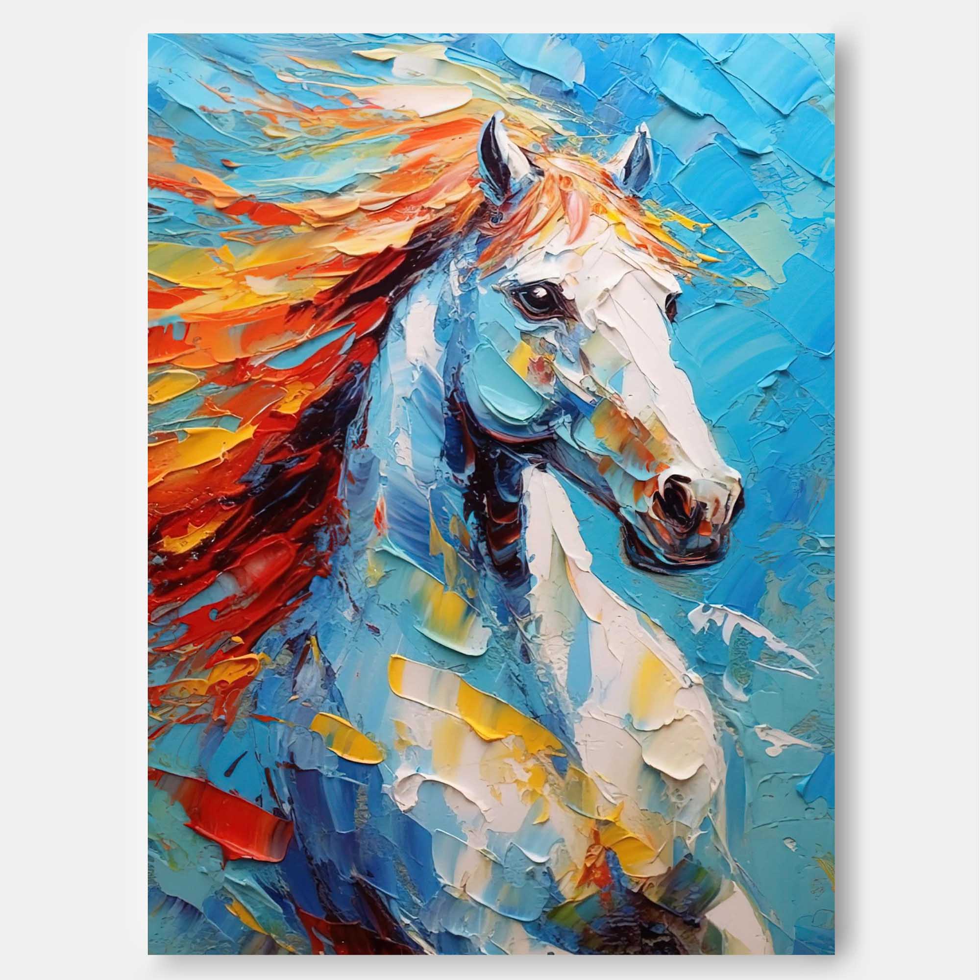 Wallart Majestic Horse in Fiery Motion