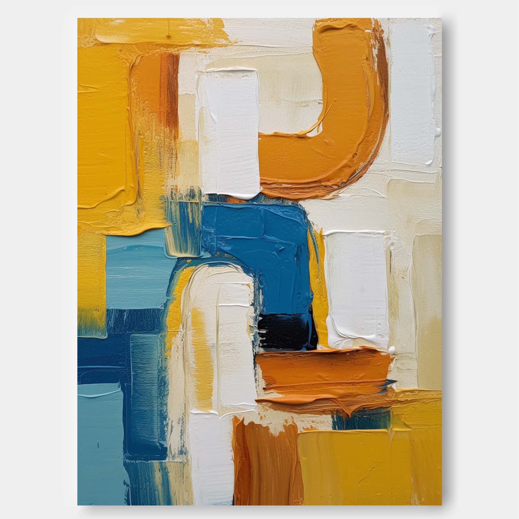 Wallart Curved Paths in Blue and Amber
