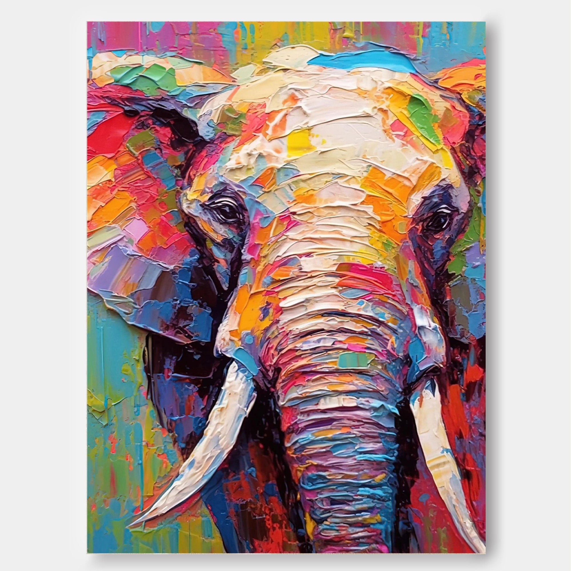 Wallart Vivid Elephant in Bold Textures