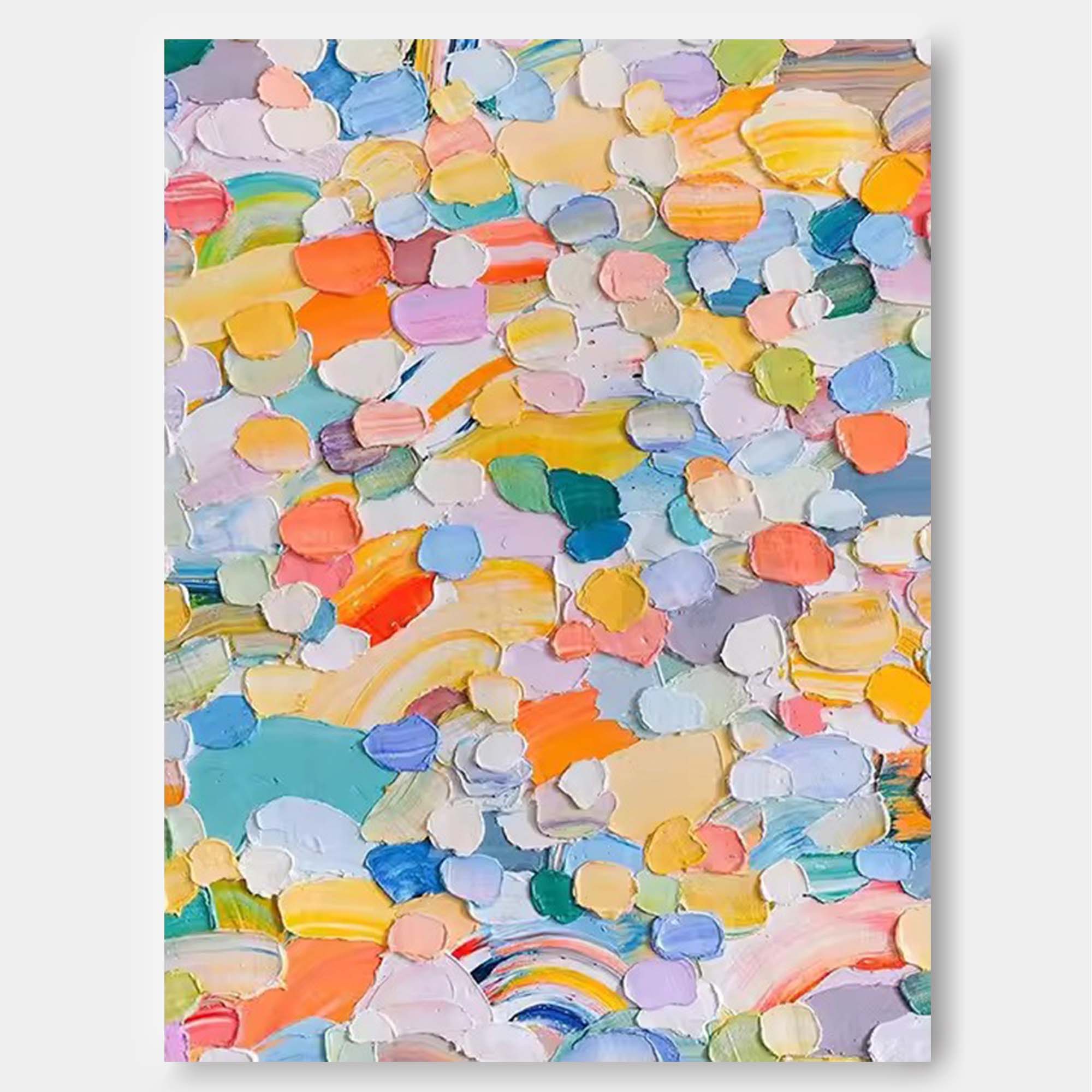 Wallart Colorful Burst Textured Abstract Art