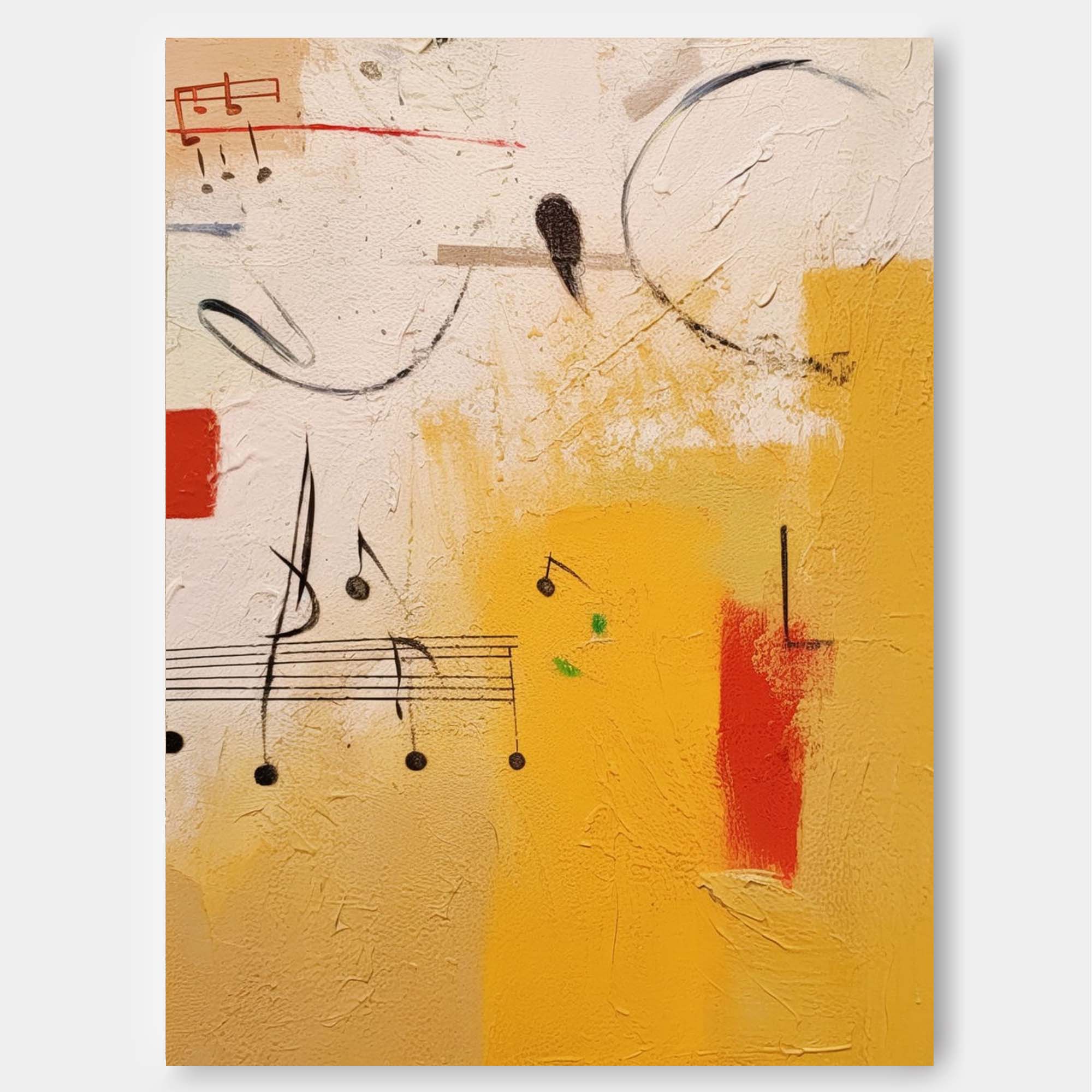 Wallart Abstract Rhythms in Yellow and Red